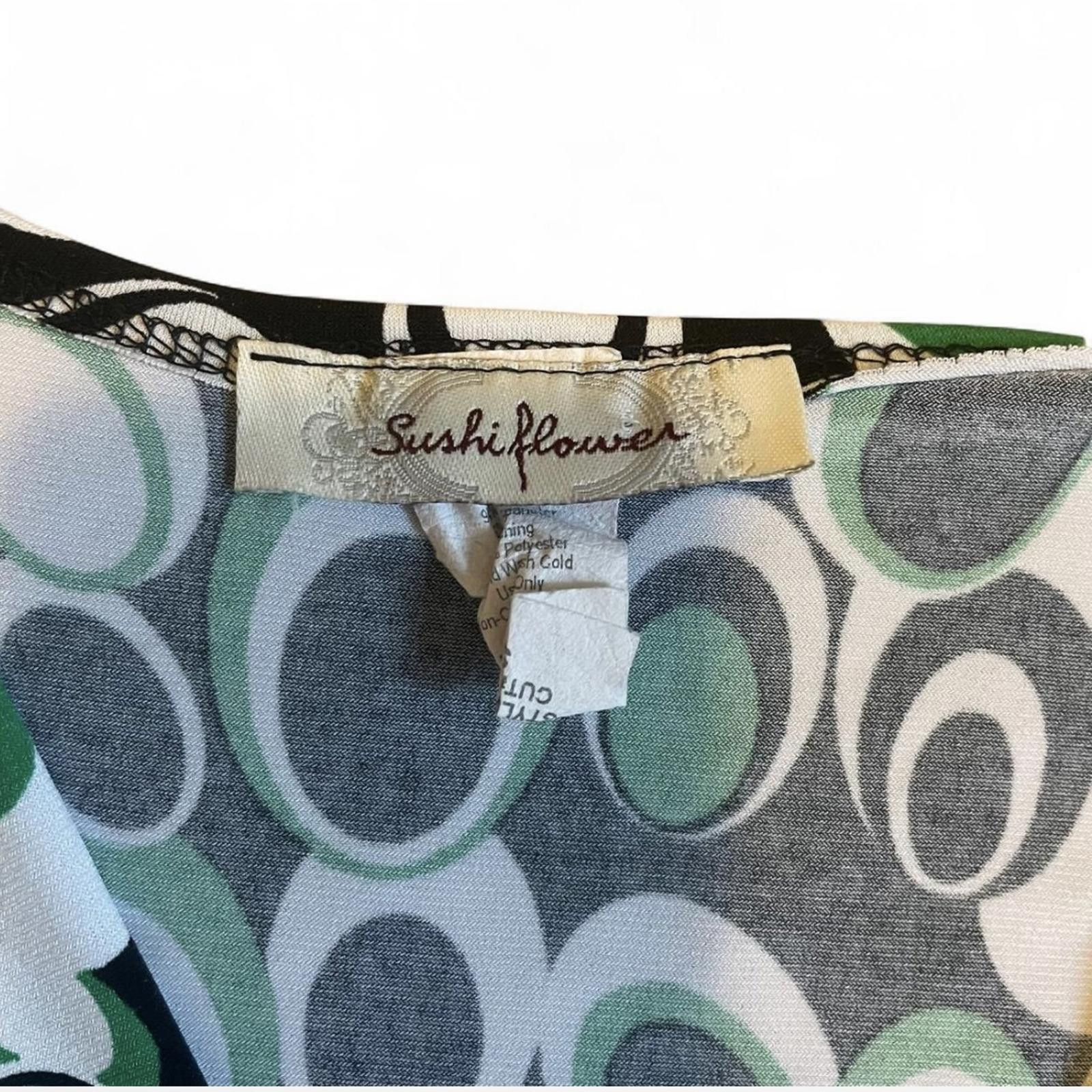 Other Vintage Dress Size Green Black White Circle Pattern Size S / US 4 / IT 40 - 4 Thumbnail