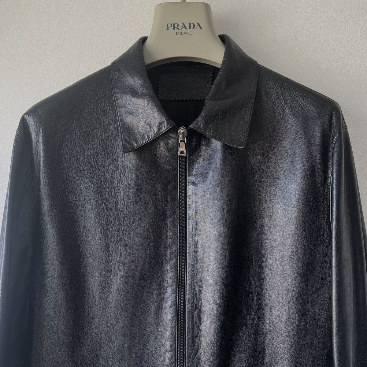 SS2000 PRADA MEN LEATHER ZIP SHIRT