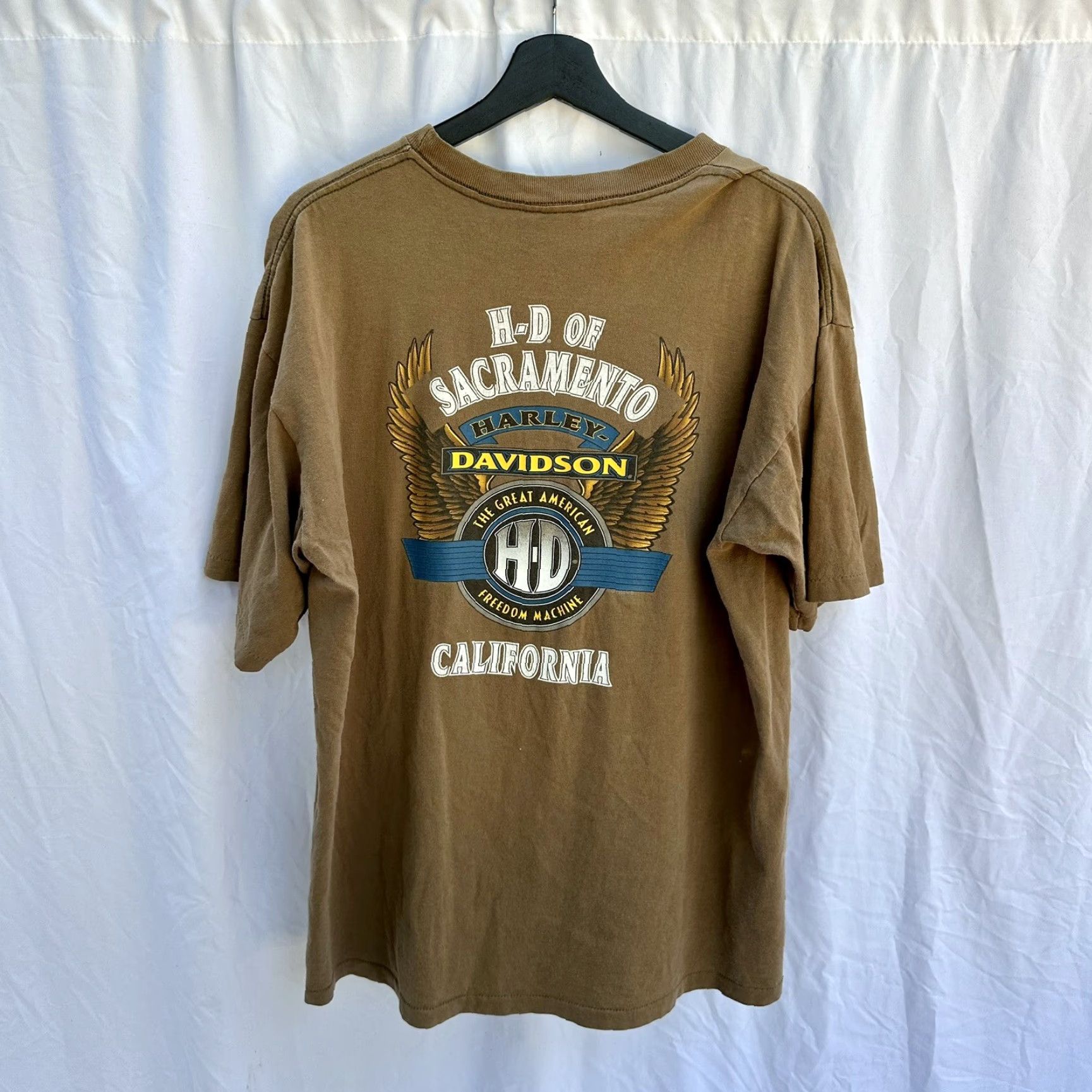 Harley Davidson VINTAGE Harley-Davidson T-shirt Sacramento 90s XL Chest 25 inches Mens Size US XL / EU 56 / 4 - 4 Thumbnail