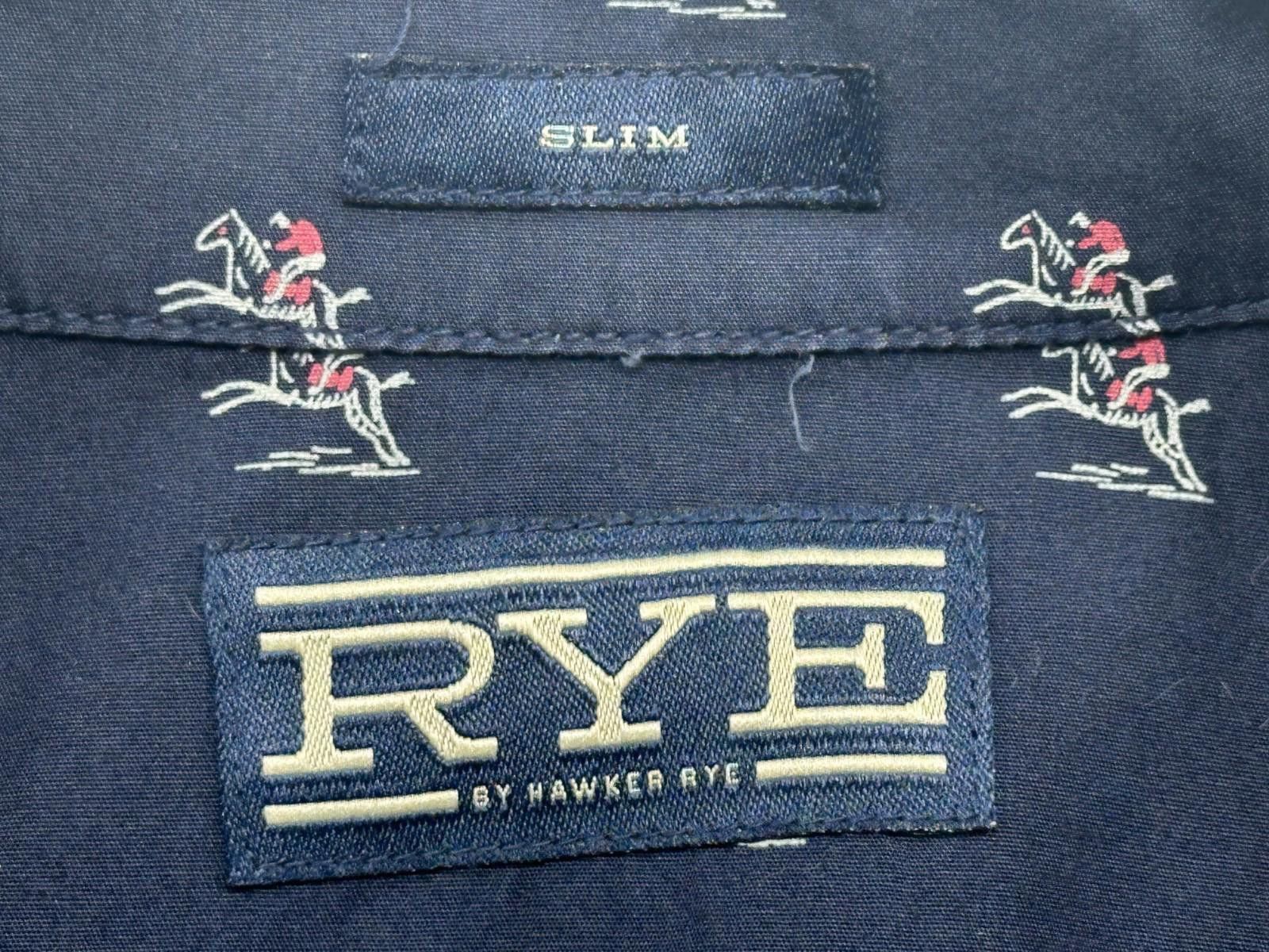 Other Hawker Rye Slim 100% Cotton Button Down Rye Shirt Blue S Size US S / EU 44-46 / 1 - 5 Thumbnail