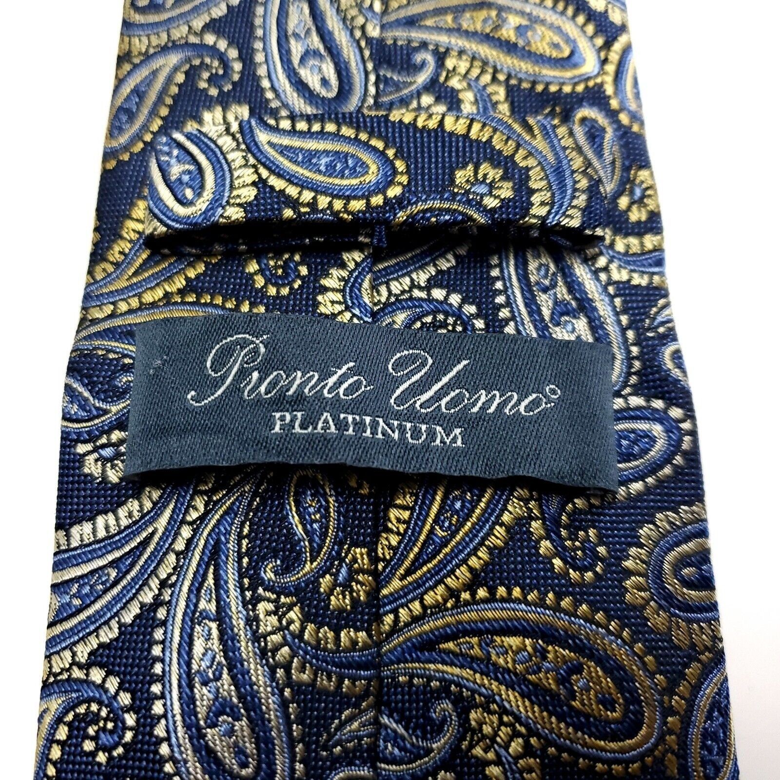 Pronto Uomo Pronto Uomo Platinum Blue Green Paisley Woven Skinny Silk Ti Size ONE SIZE - 3 Thumbnail