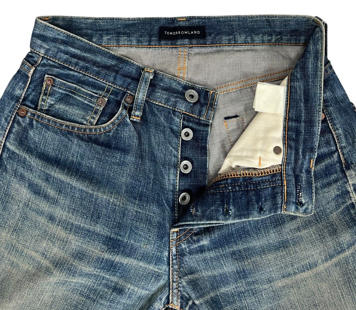 Tomorrowland Vintage Tomorrowland Mud Wash Selvedge Jeans Size 29" - 4 Thumbnail