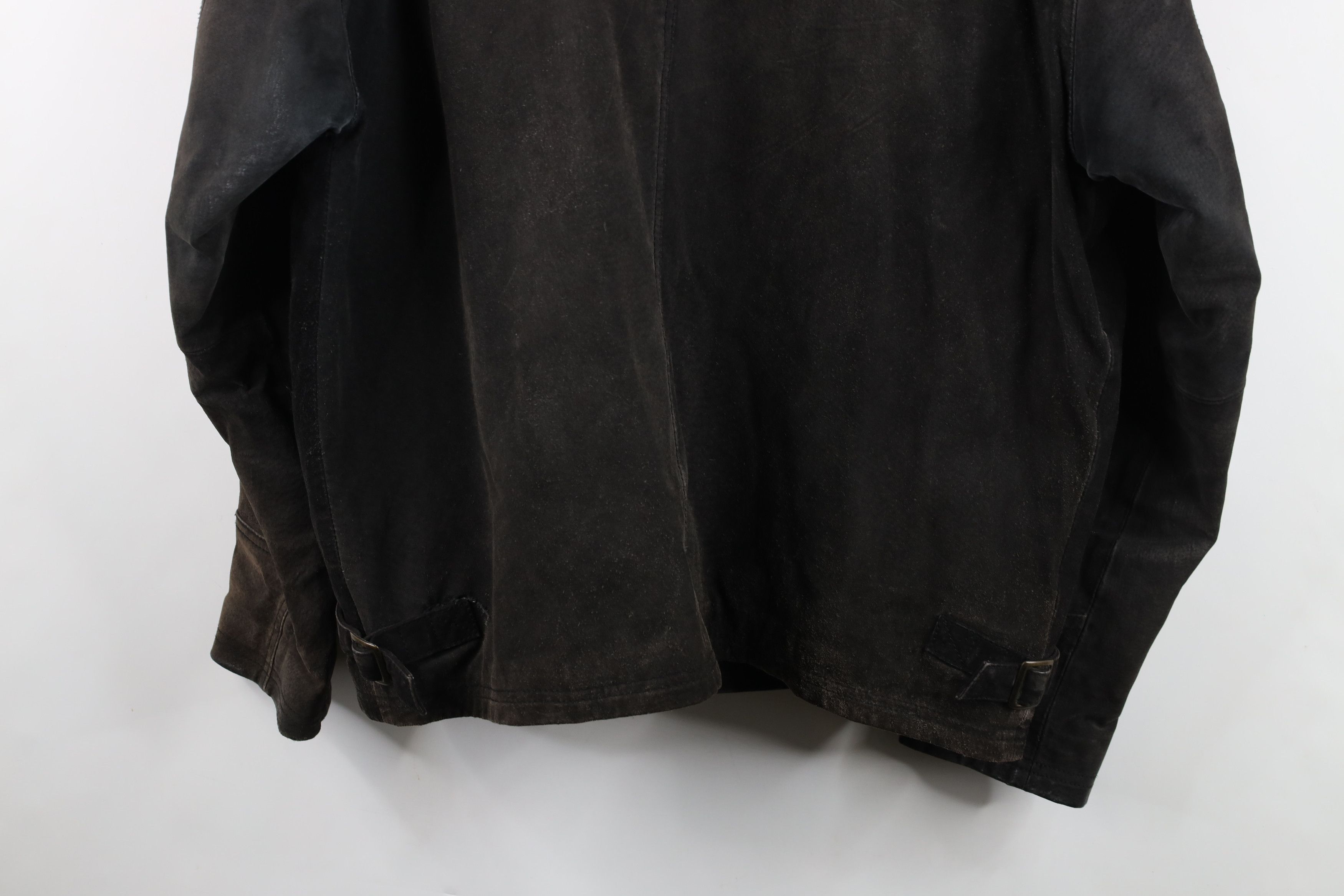 Vintage Vintage 90s Streetwear Buckle Back Suede Leather Jacket Size US M / EU 48-50 / 2 - 14 Thumbnail