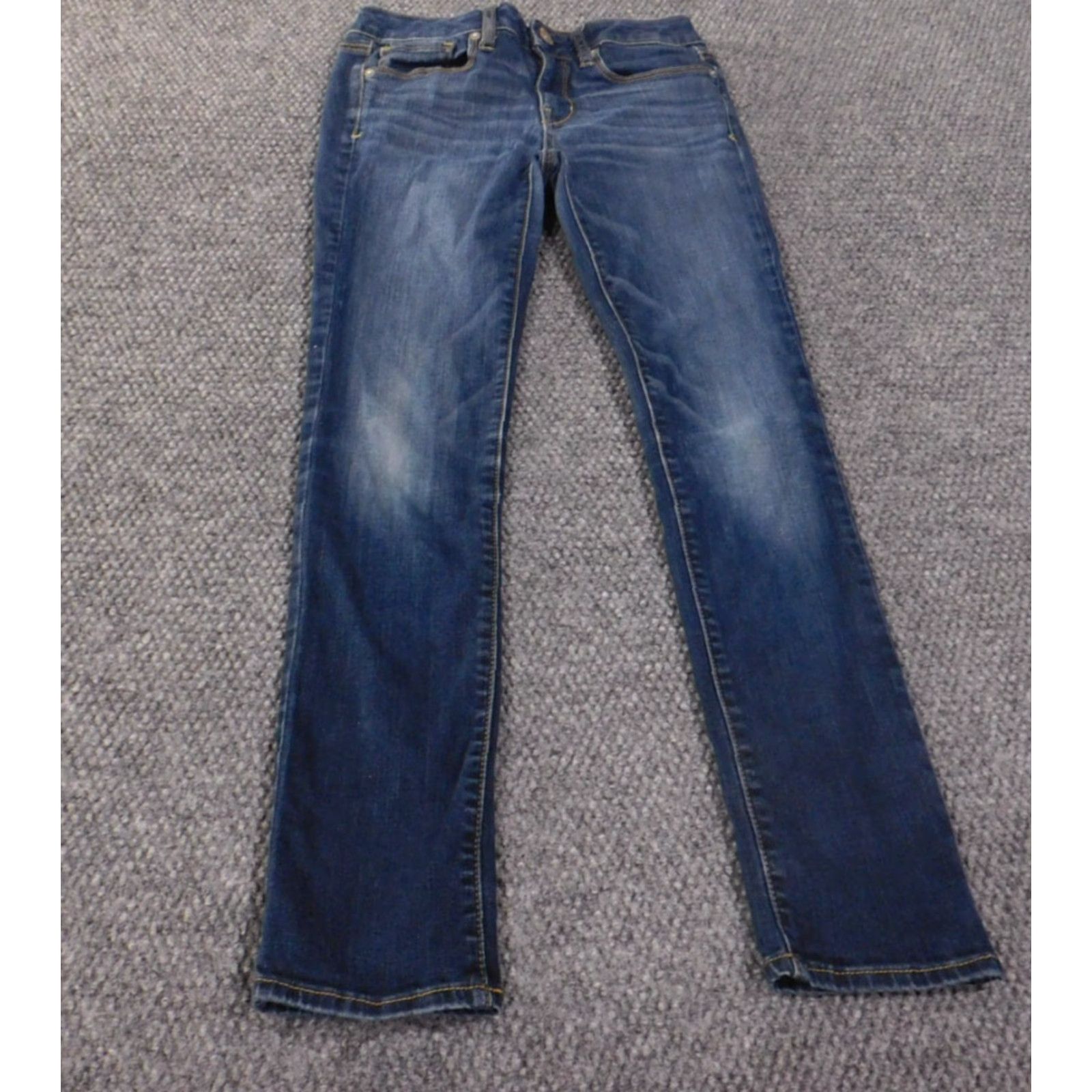 American Eagle Outfitters American Eagle Outfitters Jeans Skinny Womens Regular Size 2 Dark Blue Denim Slim Slimming Retro 27in Inseam Size 26" / US 2 / IT 38 - 2 Thumbnail