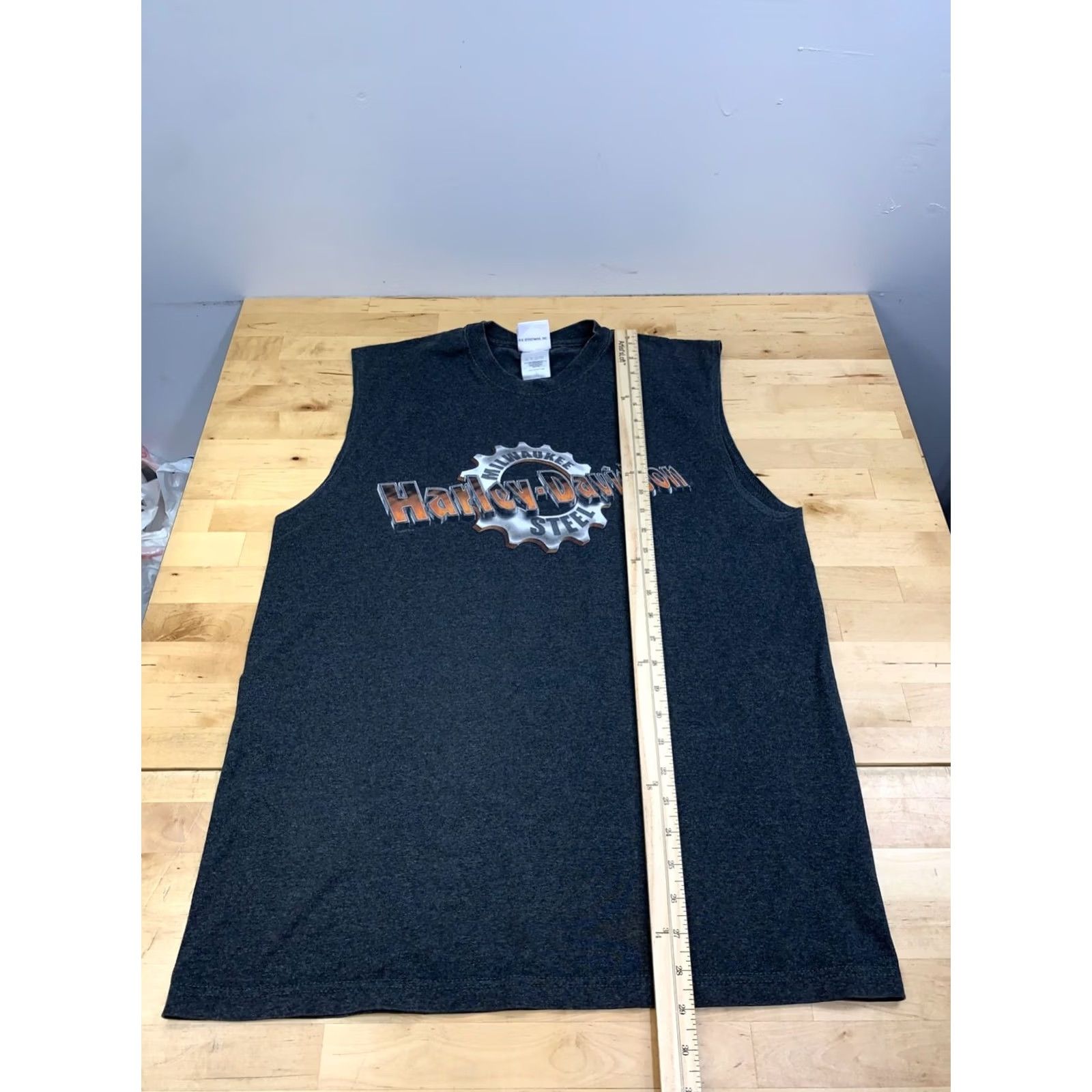 Harley Davidson Harley-Davidson Cut Off Shirt Men L Gray Miami Florida Biker Beach Y2K 13158 Size US L / EU 52-54 / 3 - 6 Thumbnail