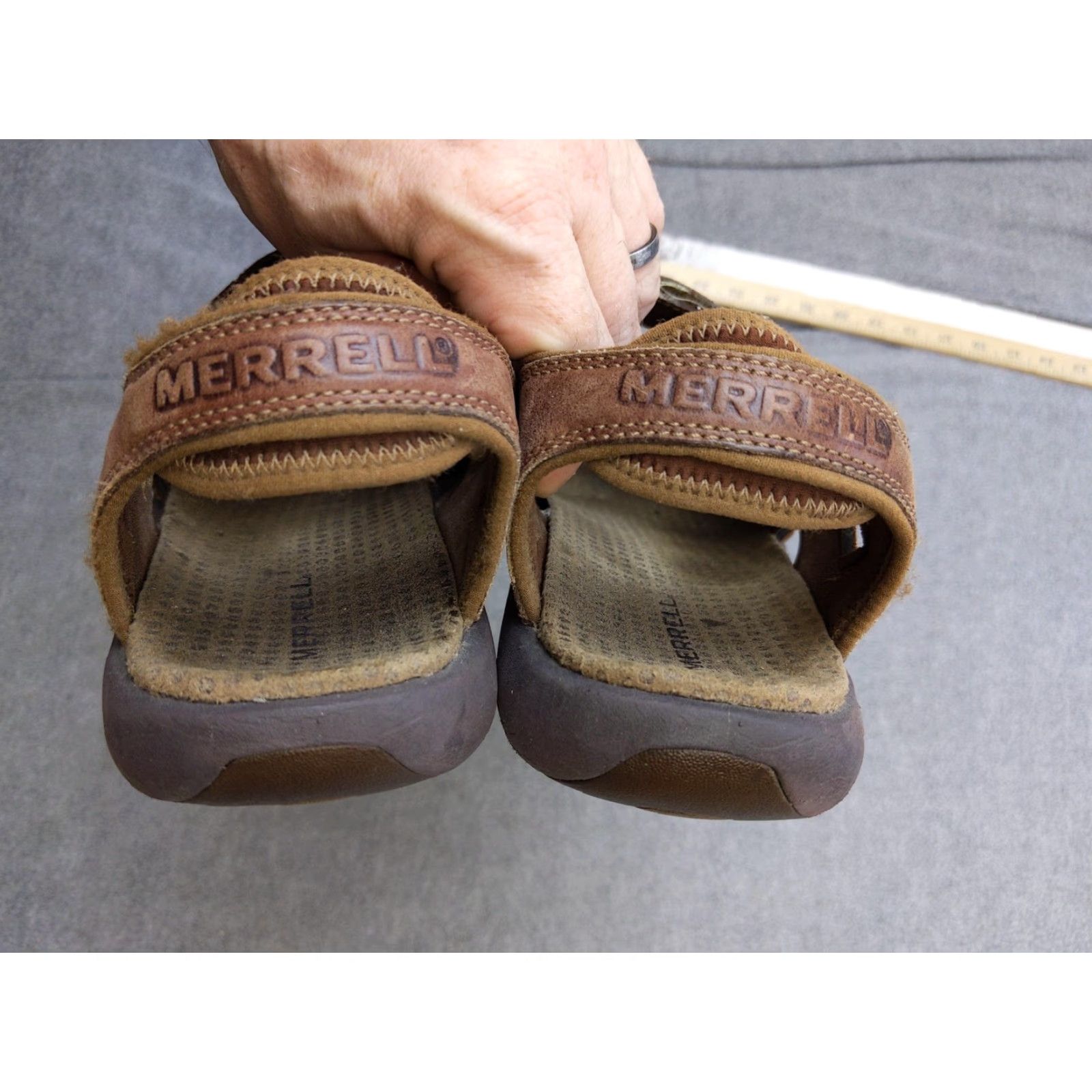 Merrell Merrell Leather Sandals Womens US 10 Brown Hook & Loop Comfort Walking Outdoor Size US 10 / IT 40 - 3 Thumbnail