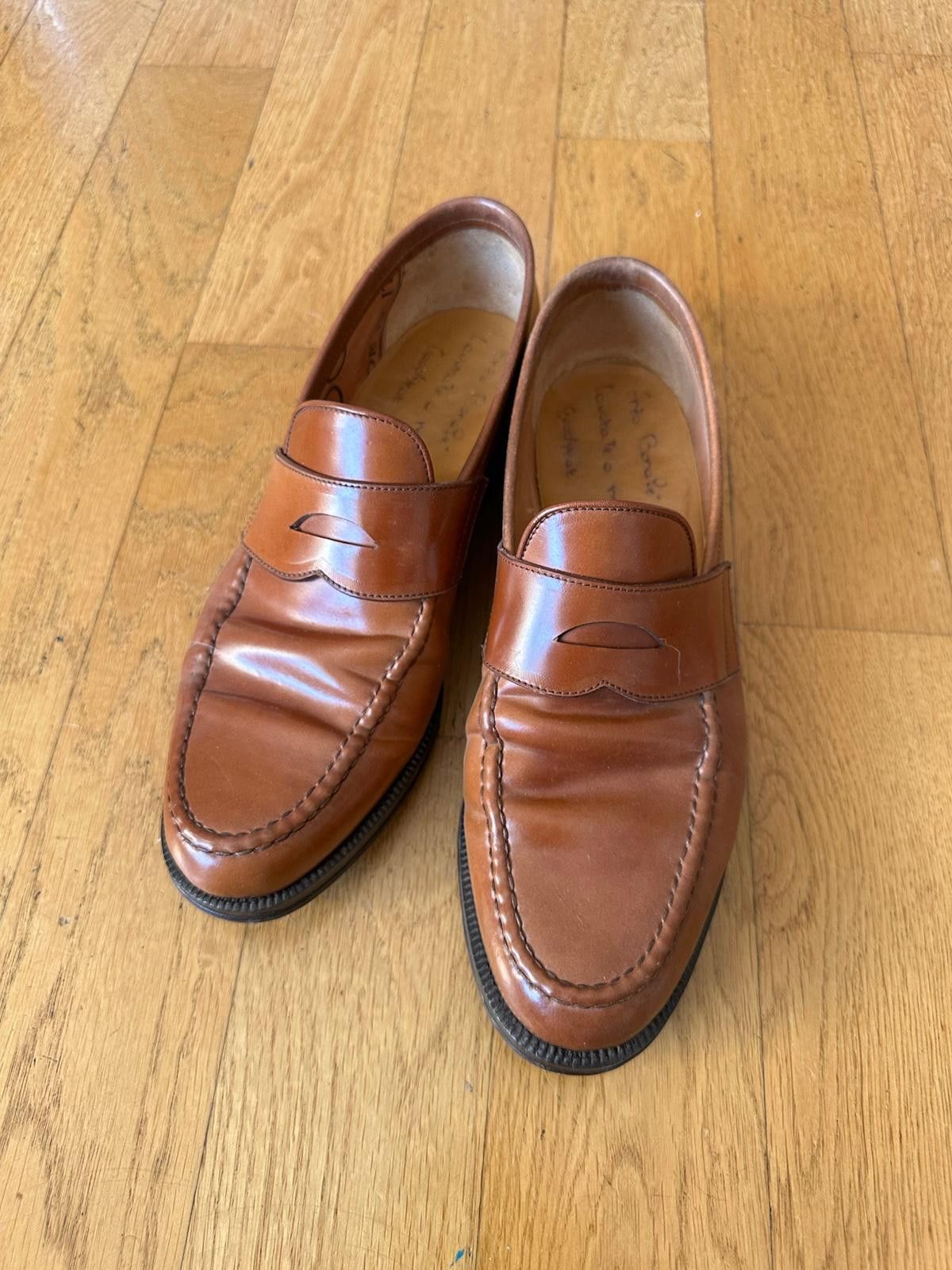 Enzo Bonafe Natural Shell Cordovan Loafers Size US 10 / EU 43 - 1 Thumbnail