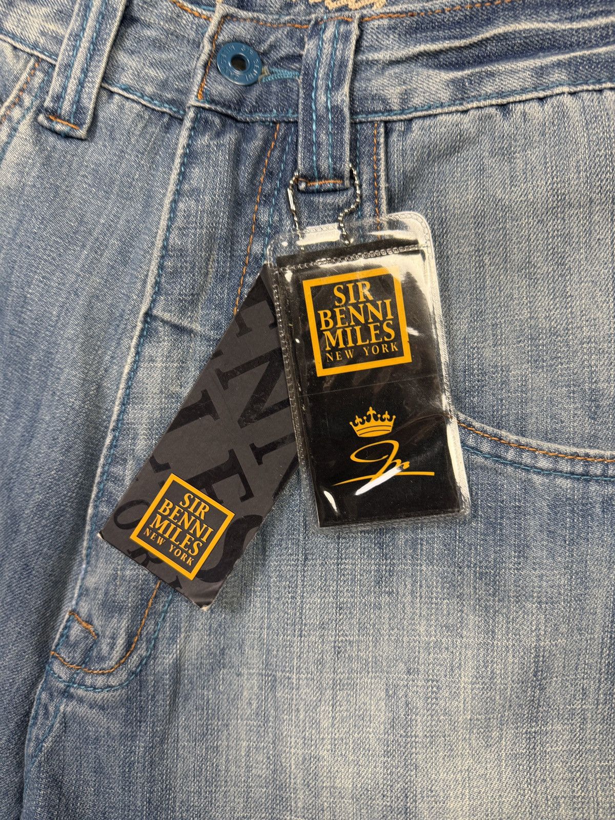 Other Sir Benni Miles Chain Pattern Stitch Washed Jeans Baggy Y2K Size US 32 / EU 48 - 8 Thumbnail