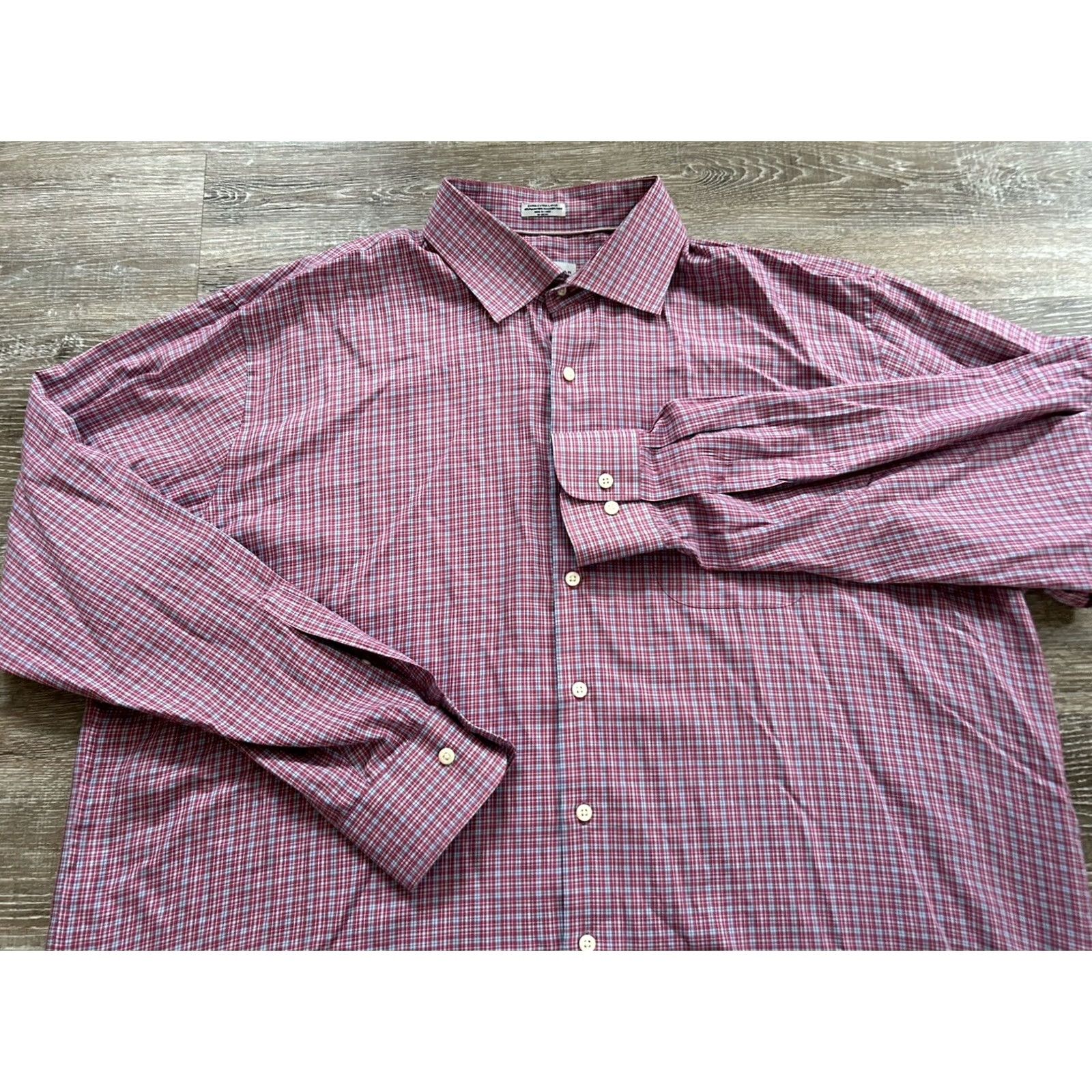 Peter Millar Peter Millar Button-Up Shirt Plaid Check Red 2XL Polyester Blend Long Sleeve Collared Button Front Size US XXL / EU 58 / 5 - 5 Thumbnail