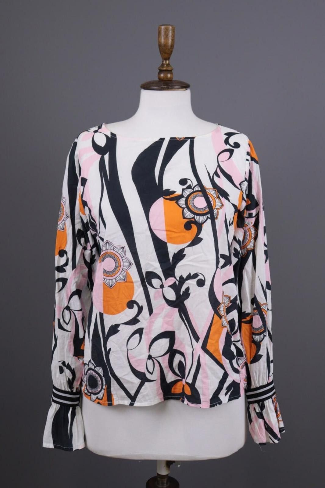 Designer Emily Van Den Bergh White Floral Blouse Shirt Size 36 Size M / US 6-8 / IT 42-44 - 1 Thumbnail