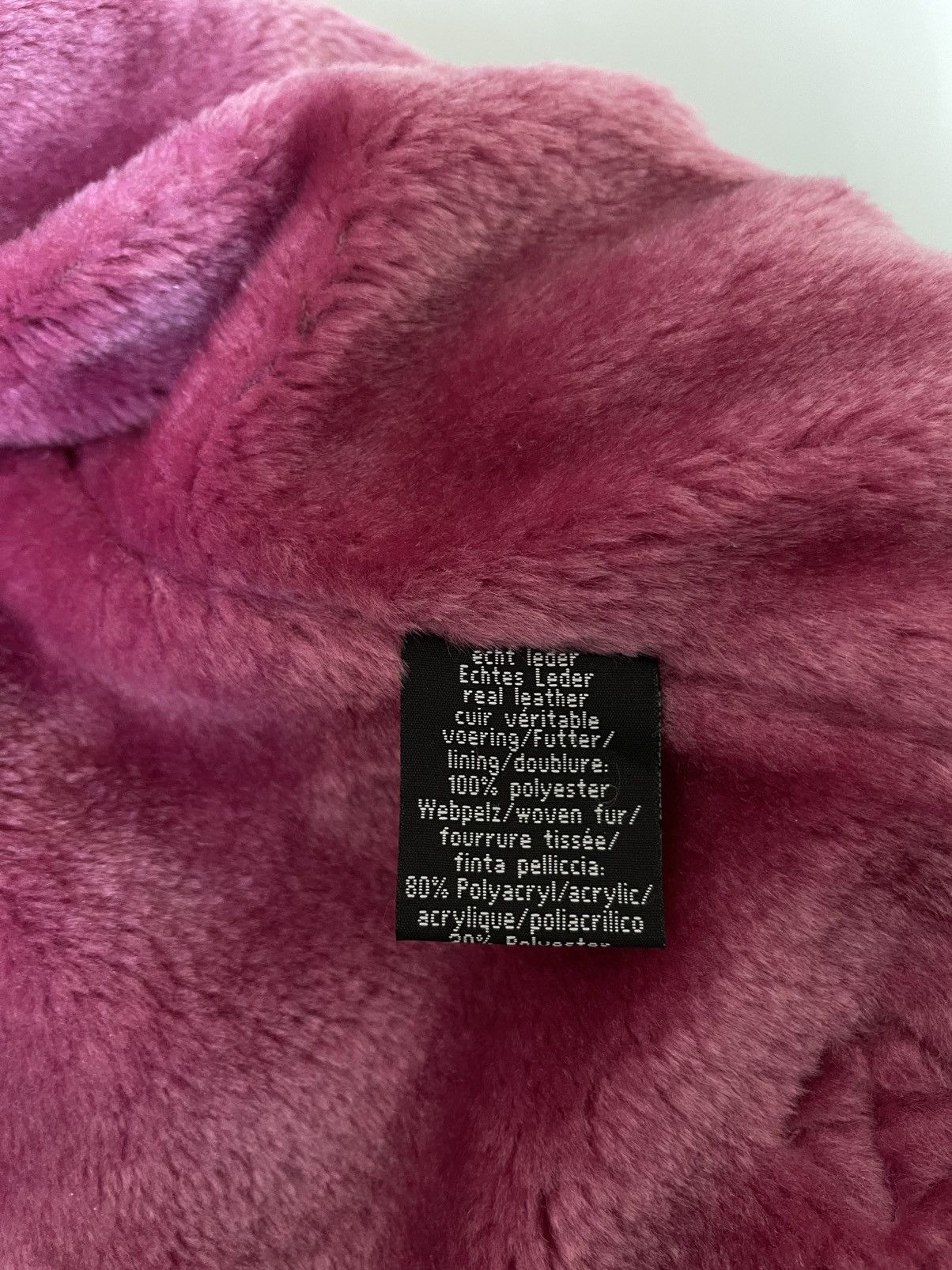 Japanese Brand Vintage Y2k Faux Fur Pink Suede Leather Japan Archive Jacket Size L / US 10 / IT 46 - 10 Thumbnail
