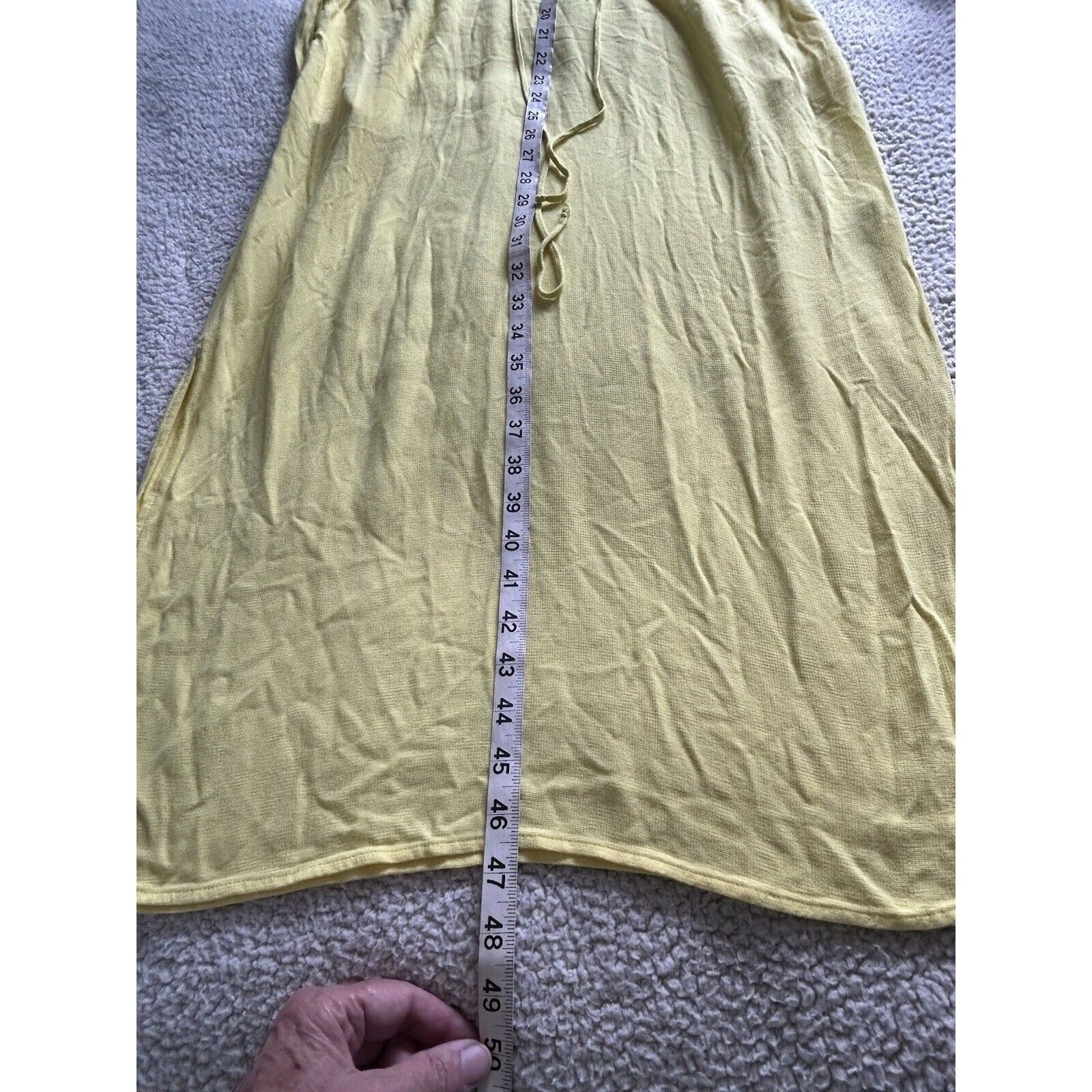 Sita Murt Yellow Linen Blend Button Front Drawstring Waist M