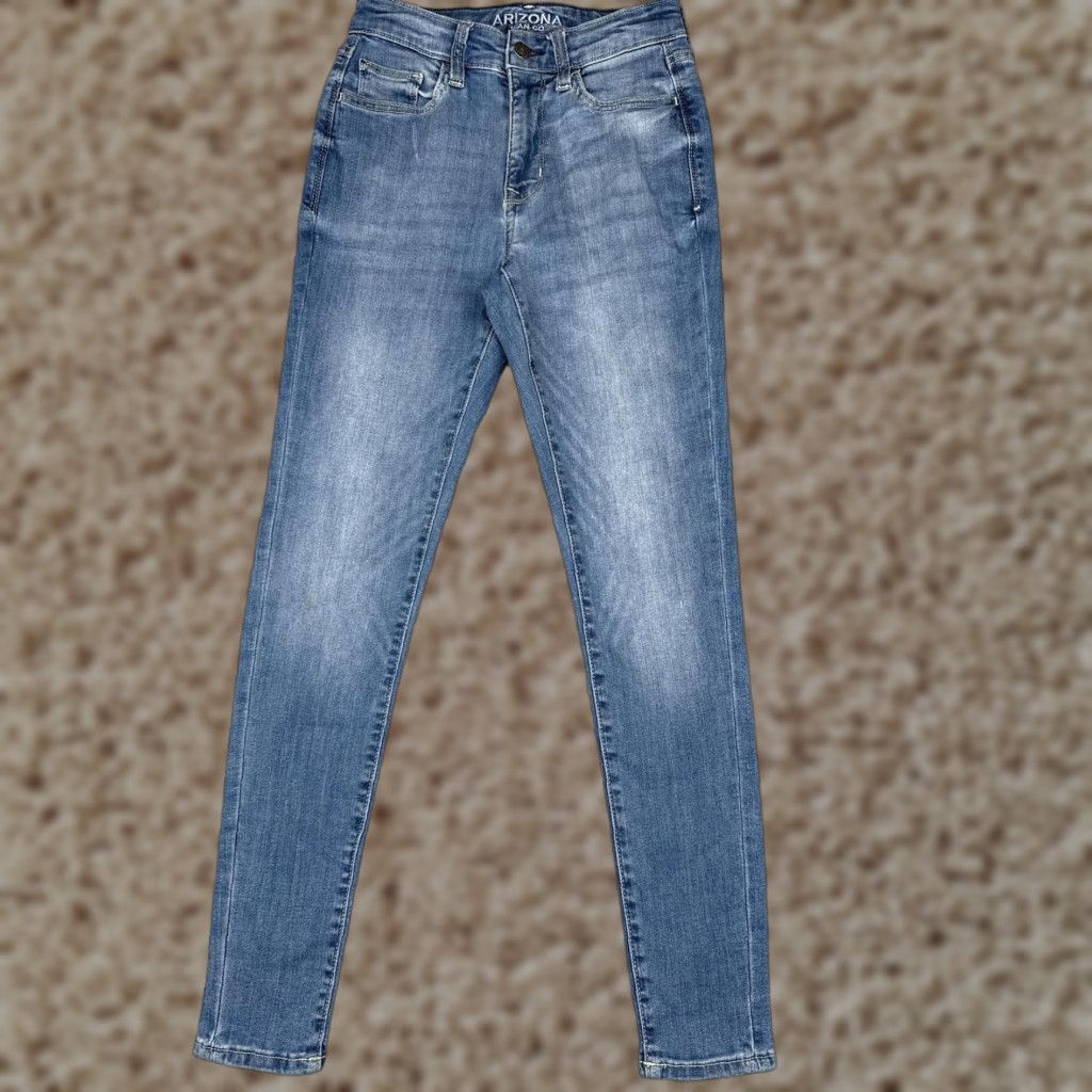 Vintage Arizona Jean Co Jeans Womens 1 Blue Skinny Stretch Mid Rise Five Pocket Denim Jeans Size 25" / US 0 / IT 36 - 1 Thumbnail
