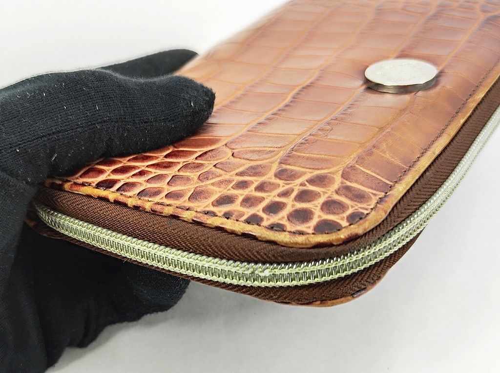 Orobianco OROBIANCO crocs texture leather zipper wallet Size ONE SIZE - 9 Thumbnail