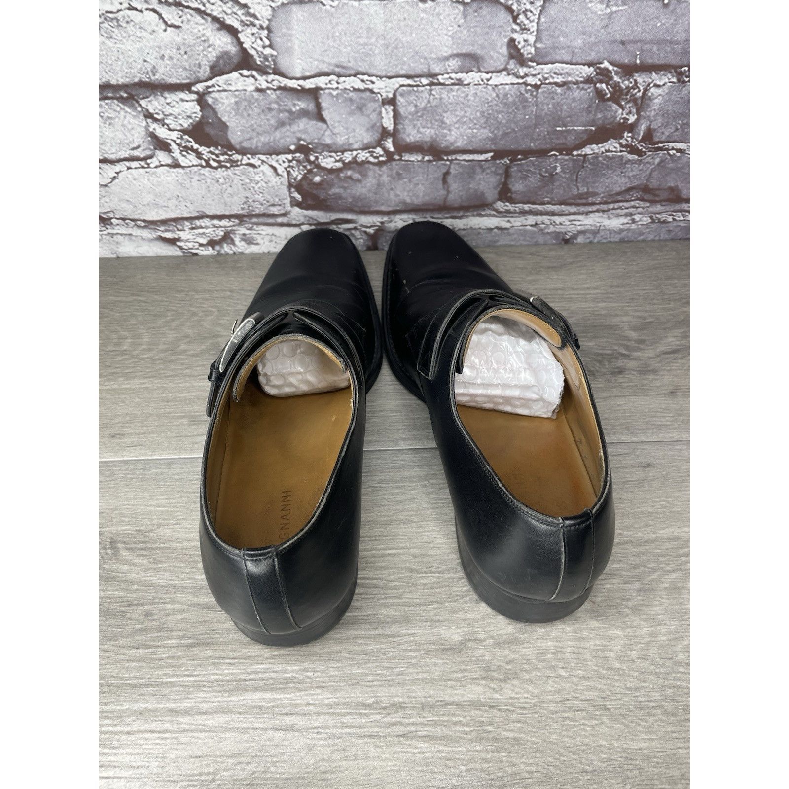 Magnanni Magnanni Black Leather Buckle Monk Strap Loafers Dress Shoes Size US 9.5 / EU 42-43 - 6 Thumbnail