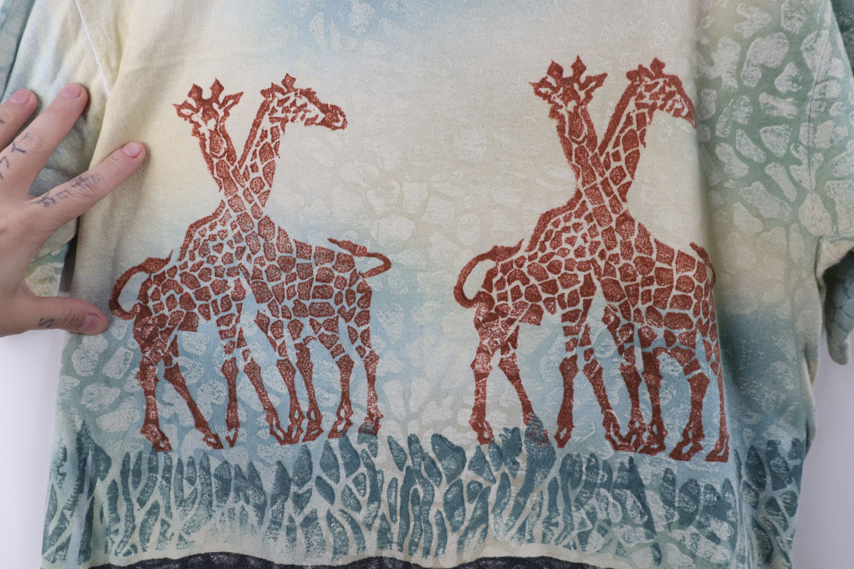 Vintage Vintage 90s Streetwear Giraffe All Over Print T-Shirt USA Size M / US 6-8 / IT 42-44 - 8 Thumbnail