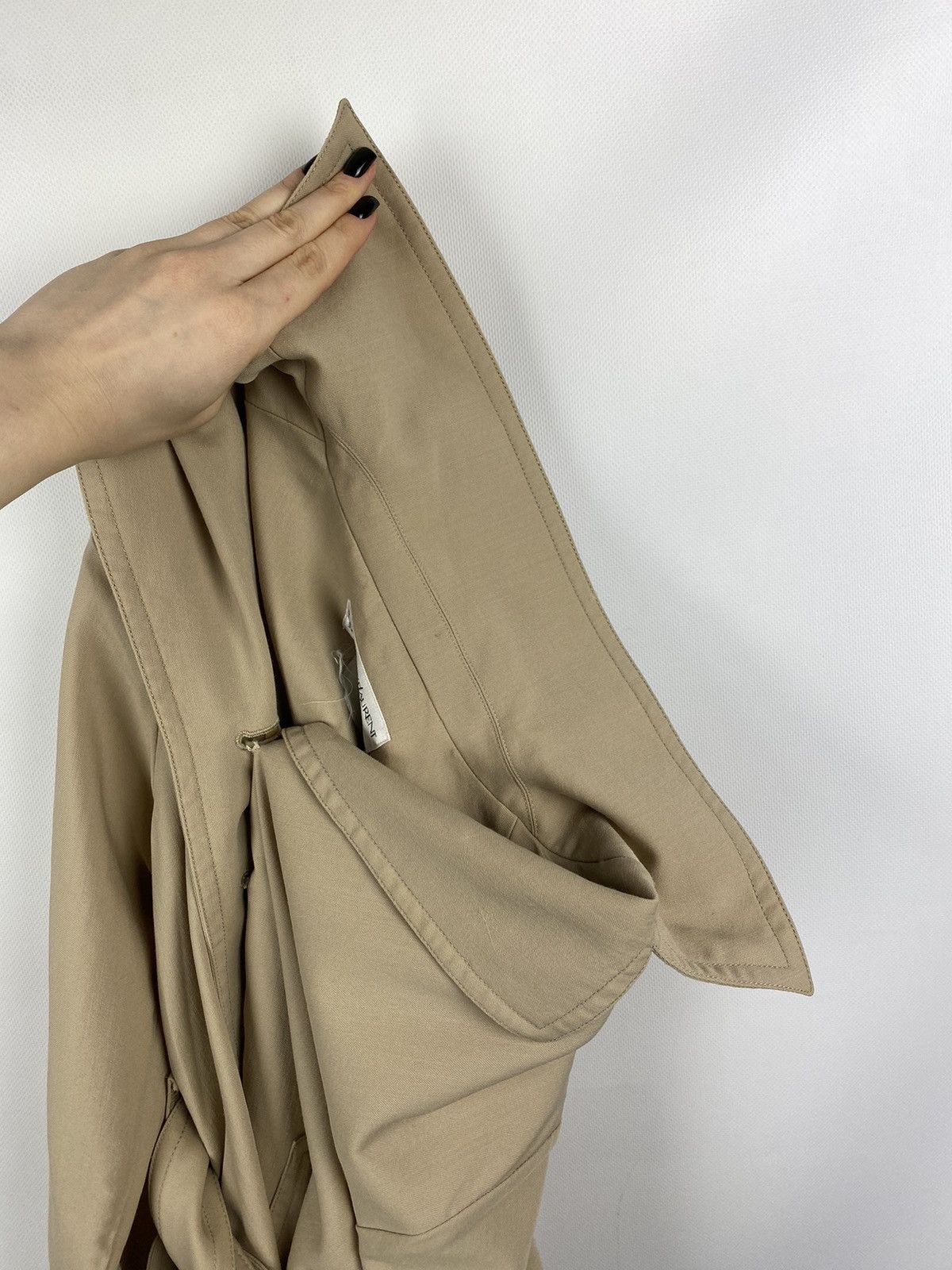Vintage × Yves Saint Laurent Vintage Yves Saint Lauren YSL wool belted blazer jacket Size M / US 6-8 / IT 42-44 - 21 Thumbnail