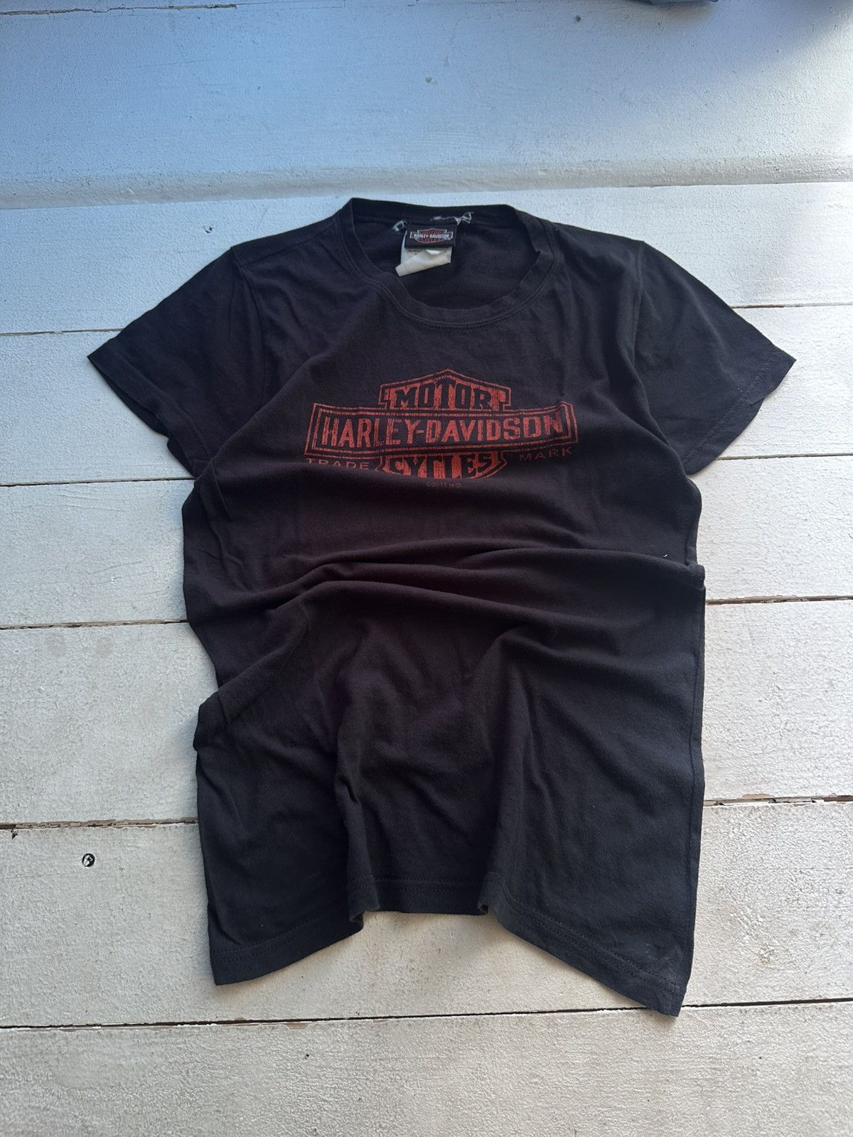 Harley Davidson 🚨VNTG HARLEY DAVIDSON WOMEN BLACK TEE BIG LOGO 40 JAHRE Size M / US 6-8 / IT 42-44 - 1 Thumbnail