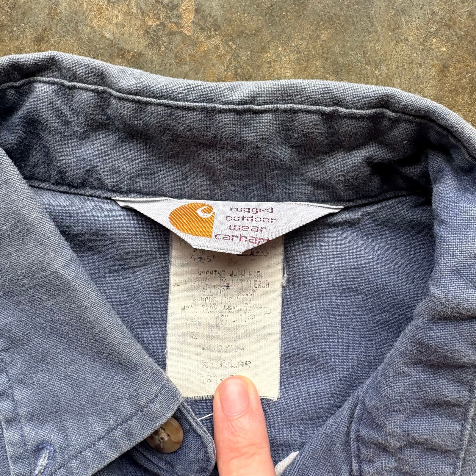 Carhartt Vintage faded Carhartt Work Shirt Size US XL / EU 56 / 4 - 3 Thumbnail
