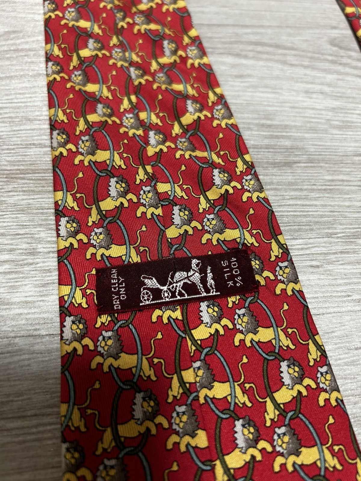 Hermes Hermes Tie Silk Tiger Animal France Size ONE SIZE - 6 Thumbnail