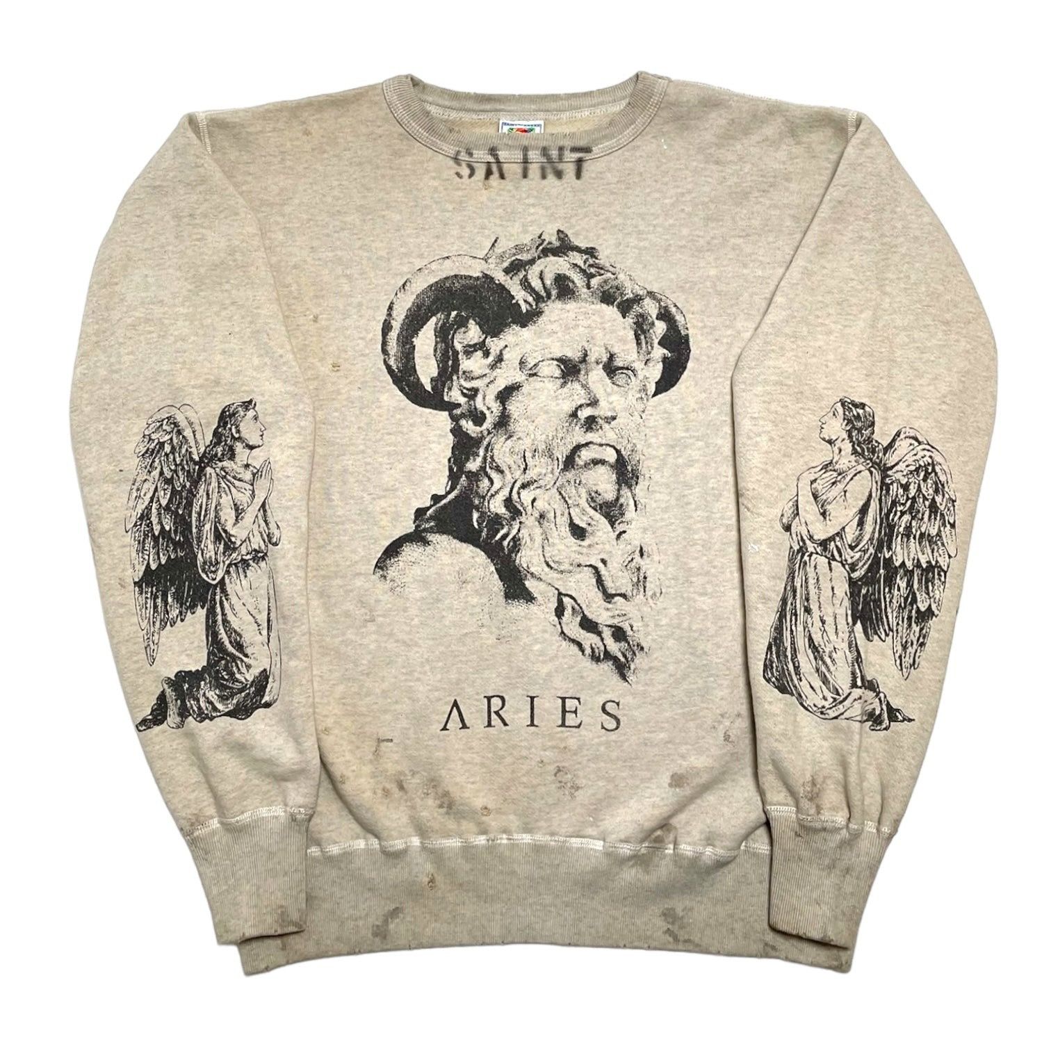 image of Saint Michael Aries Crewneck Sweatshirt Cream, Men's (Size Small)