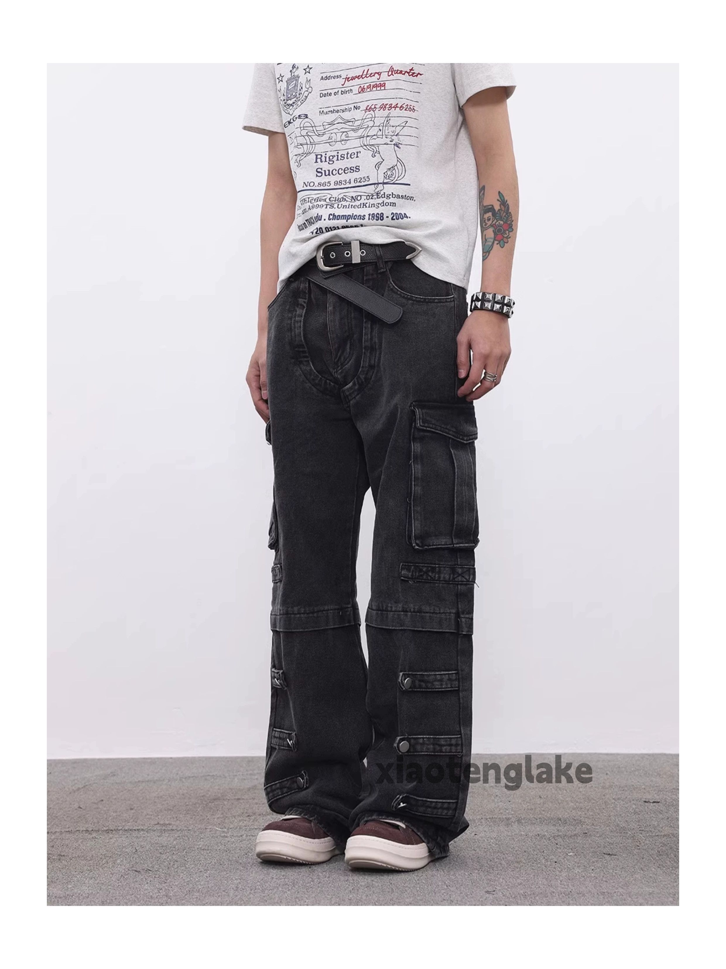 Jean × Vintage washed faded skate hiphop loose baggy cargo jeans Size US 32 / EU 48 - 7 Thumbnail