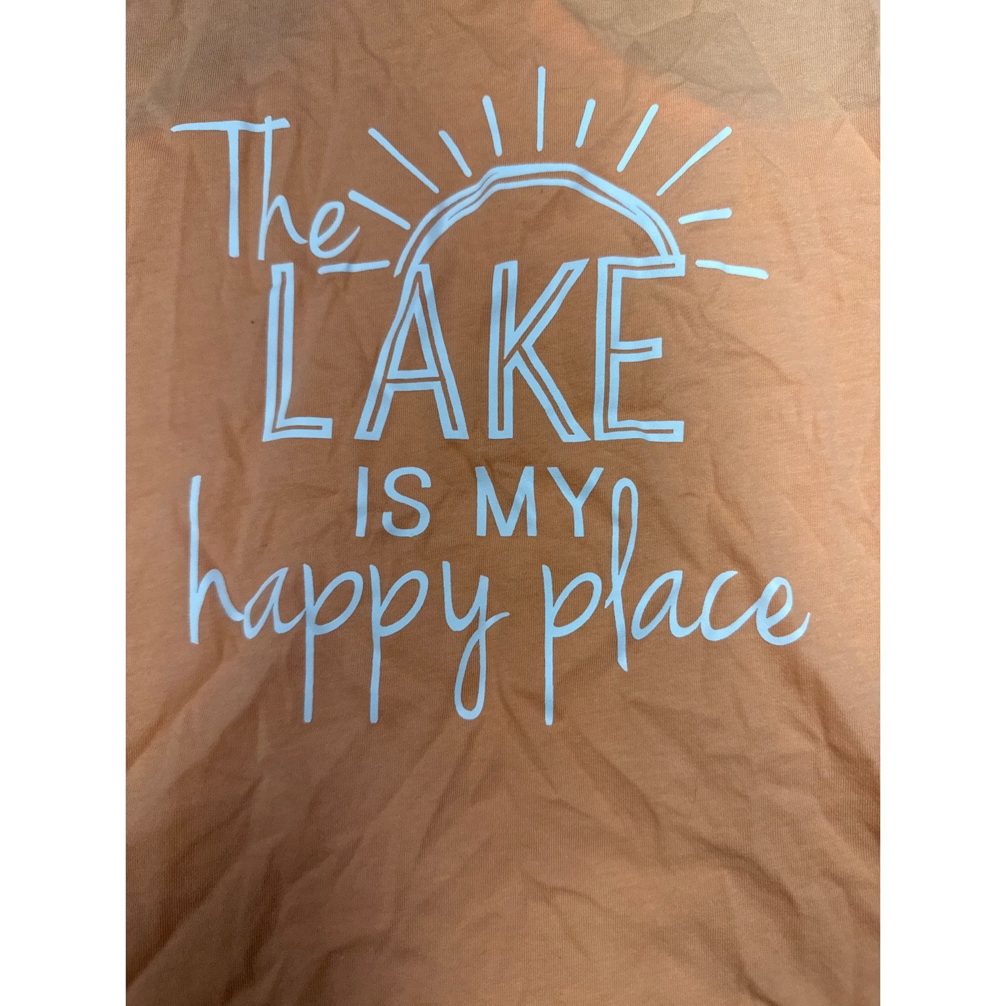 Other The Lake Is My Happy Place Womens Peach Tank Top Size S / US 4 / IT 40 - 2 Thumbnail