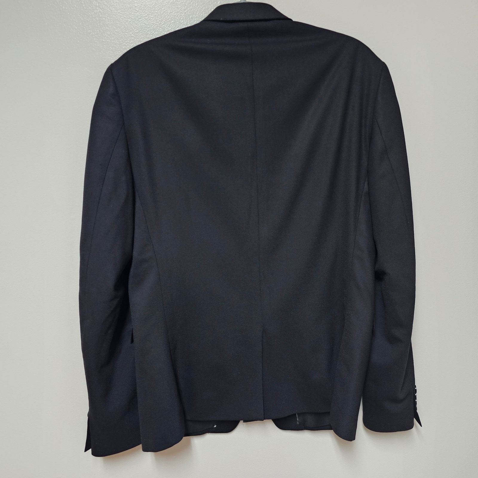 DKNY DKNY Mens One Button Notched Collar Black Wool Blazer sz 40R Size 40R - 3 Thumbnail