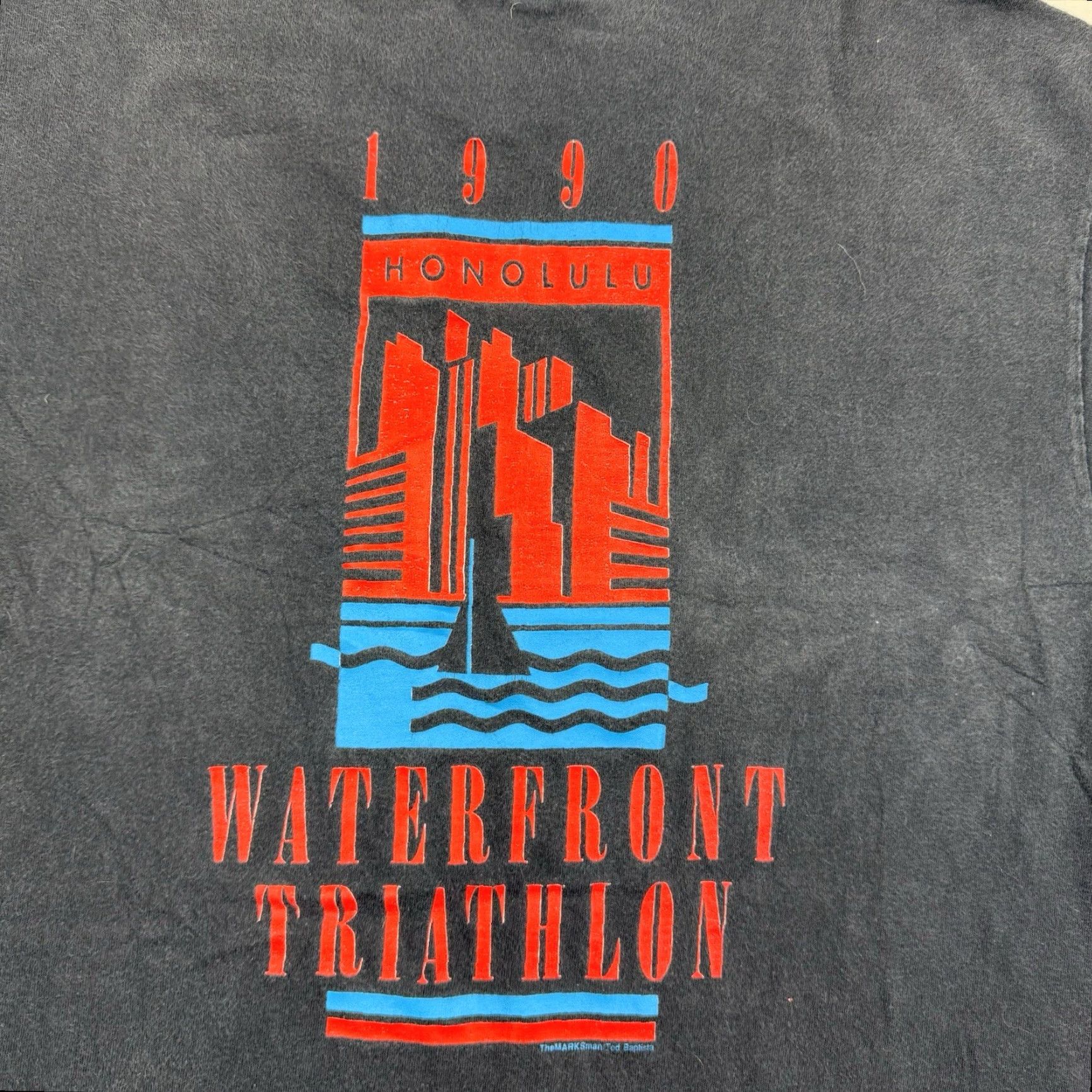 Hanes VINTAGE Hanes Black 90s Grunge Honolulu Triathlon T-Shirt Adult XL Mens Size US XL / EU 56 / 4 - 2 Thumbnail