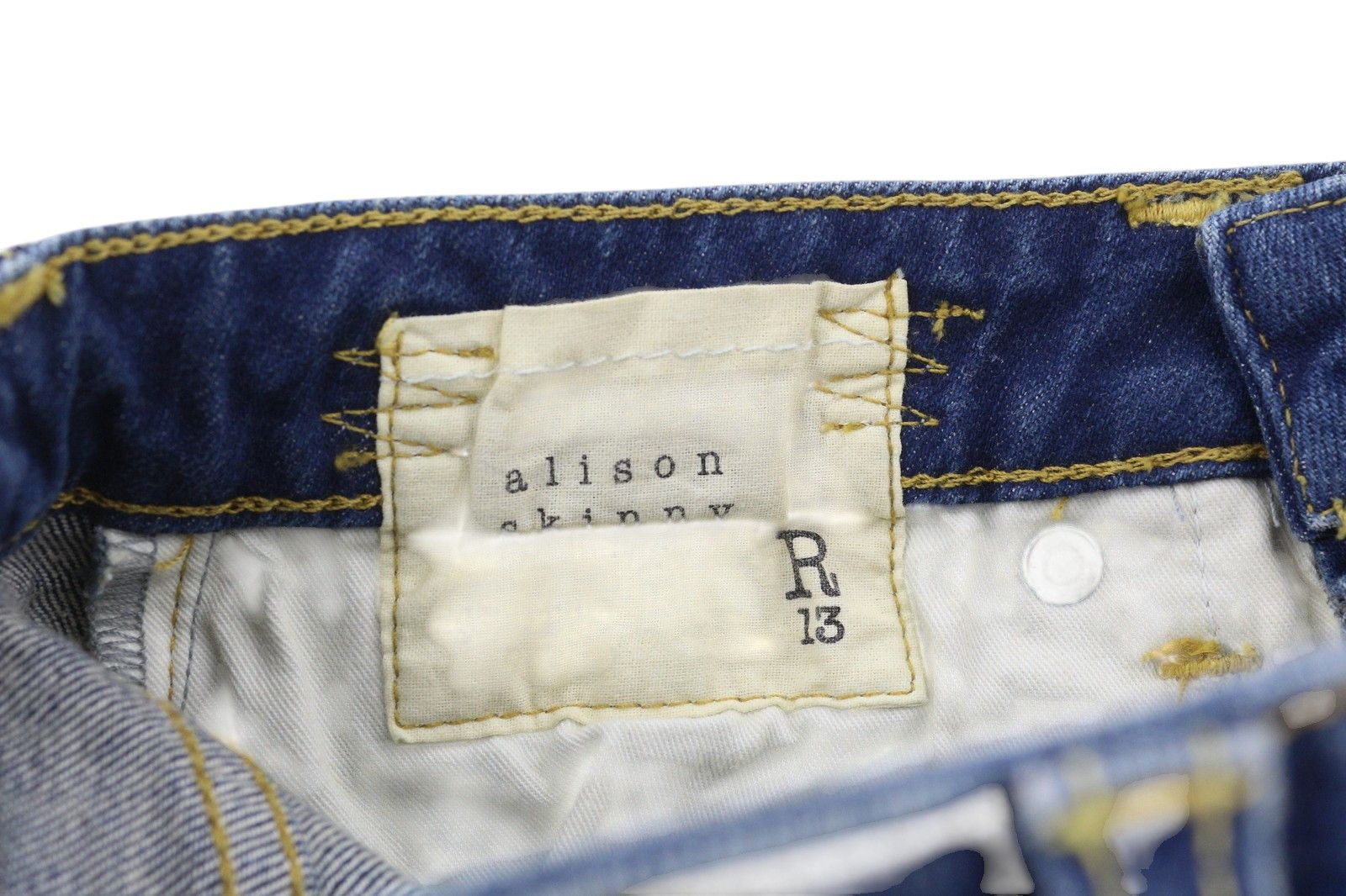 R13 ALISON SKINNY 27 Lily Blue FX Faded Washed Zip 86348 Size 27" / US 4 / IT 40 - 6 Thumbnail
