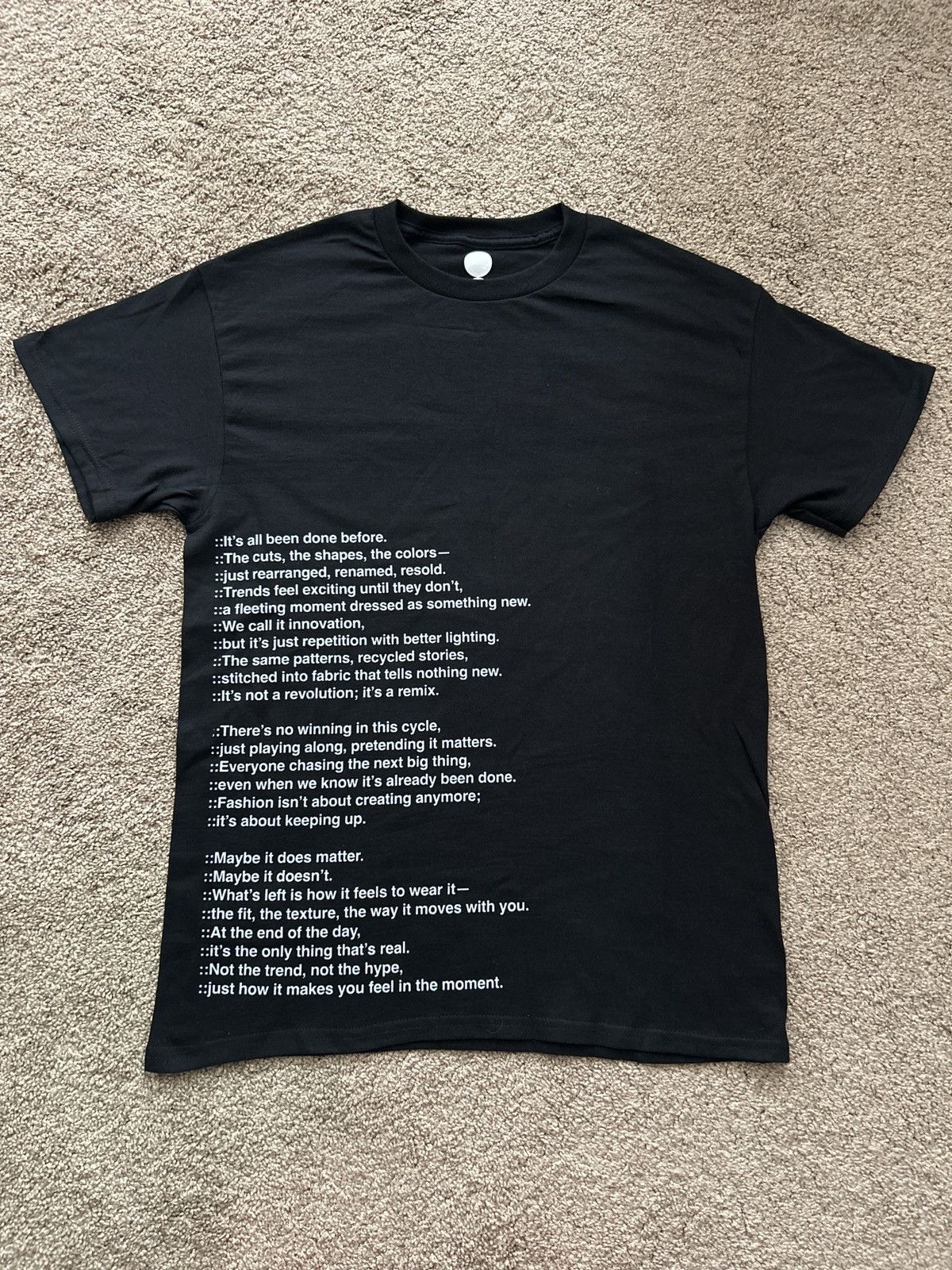 Aosuism Poem Black T-Shirt Tee Medium Black Ig streetwear