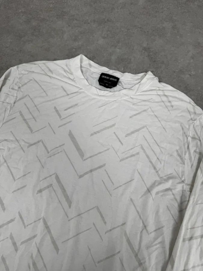 Giorgio Armani AW2019 Giorgio Armani Lines White Longsleeves Size US S / EU 44-46 / 1 - 5 Thumbnail