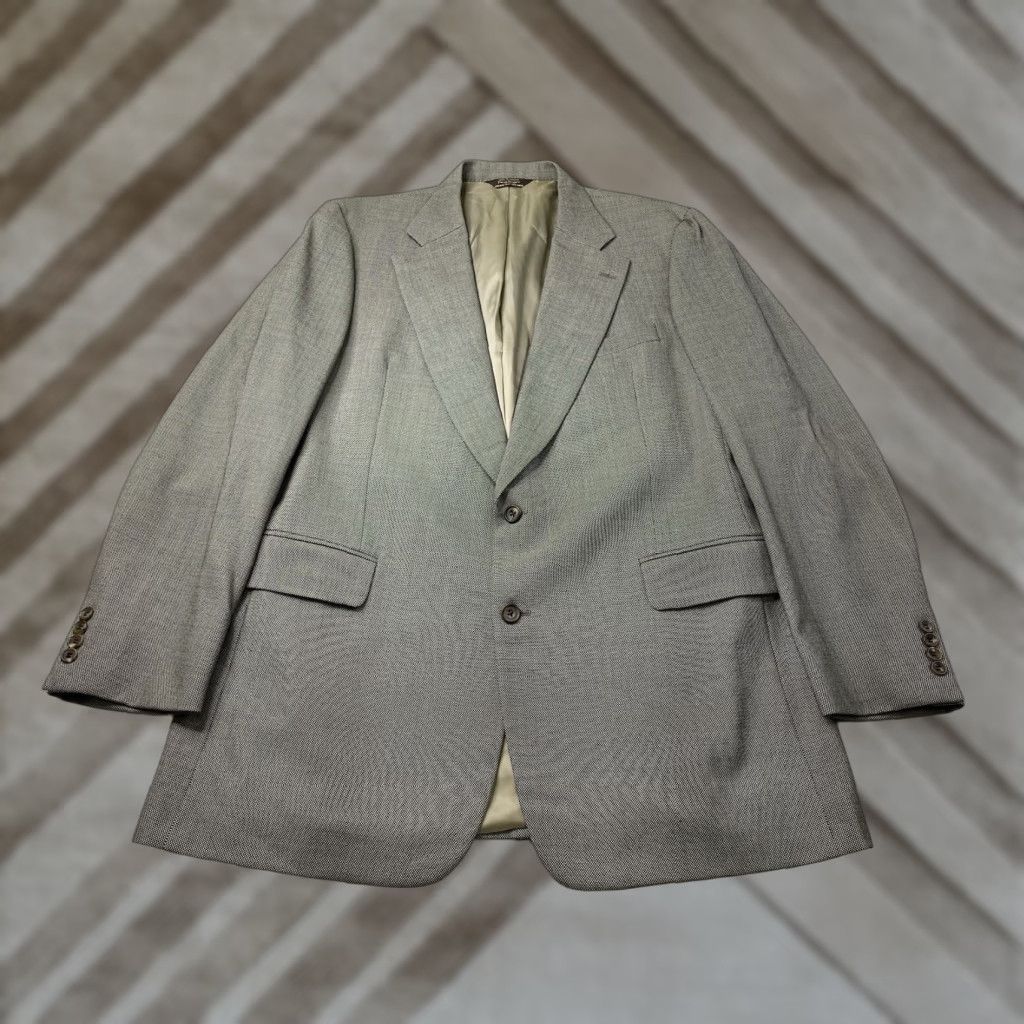 Paul Stuart Paul Stuart Sport Coat Jacket Wool Brown Gray Dot 45 XL Men Regular Two-Button Long Sleeve Blazer Coat Size 48R - 1 Thumbnail