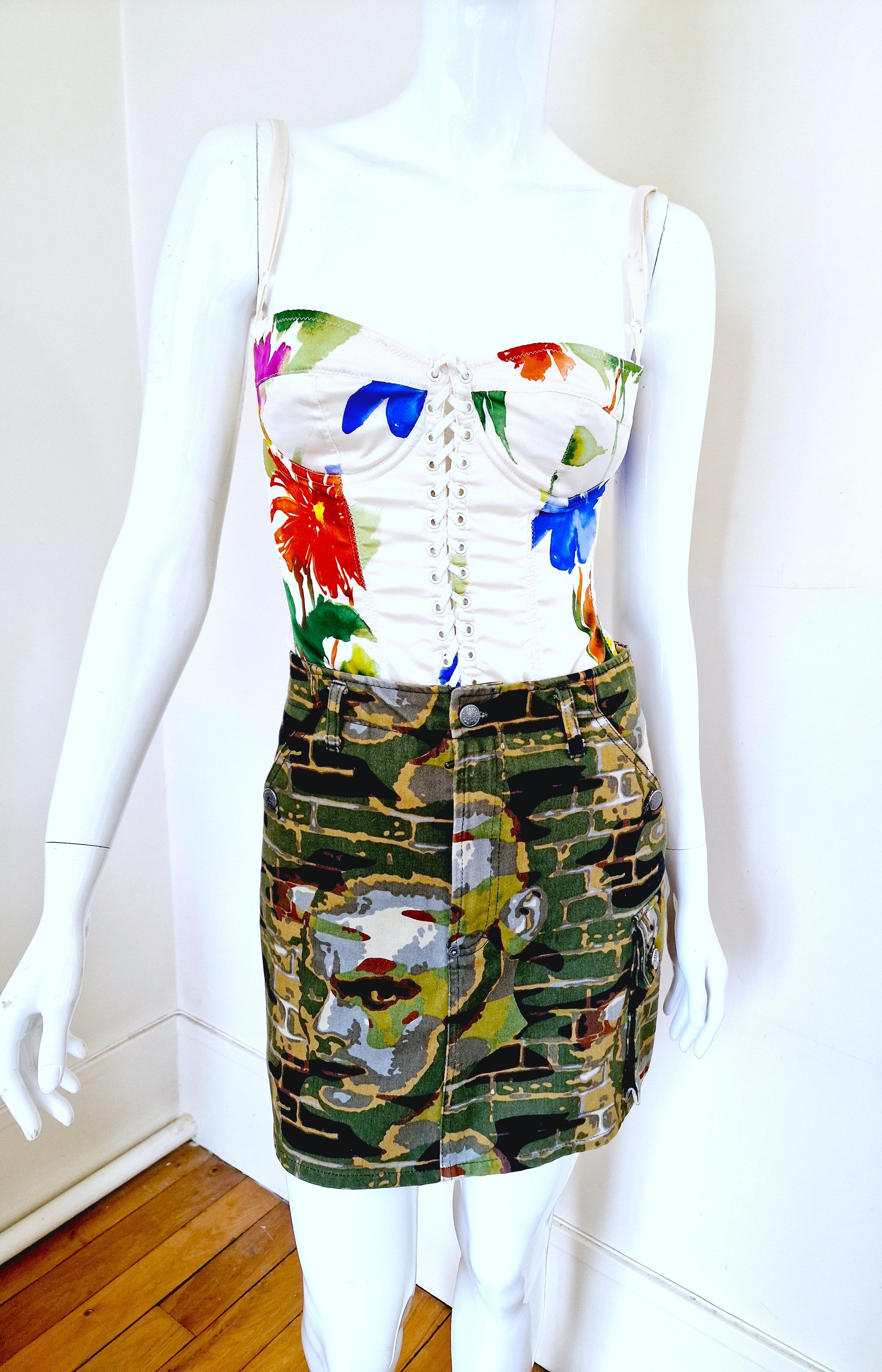 Jean Paul Gaultier Jean Paul Gaultier Fight Racism Brick 1997 F/W Punk Skirt Size 27" / US 4 / IT 40 - 11 Thumbnail