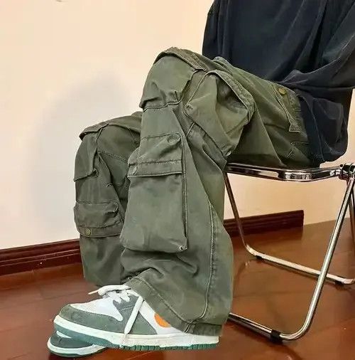 Japanese Brand Cargo Pants Green- Korean Streetwear Style Pants Size US 30 / EU 46 - 1 Thumbnail