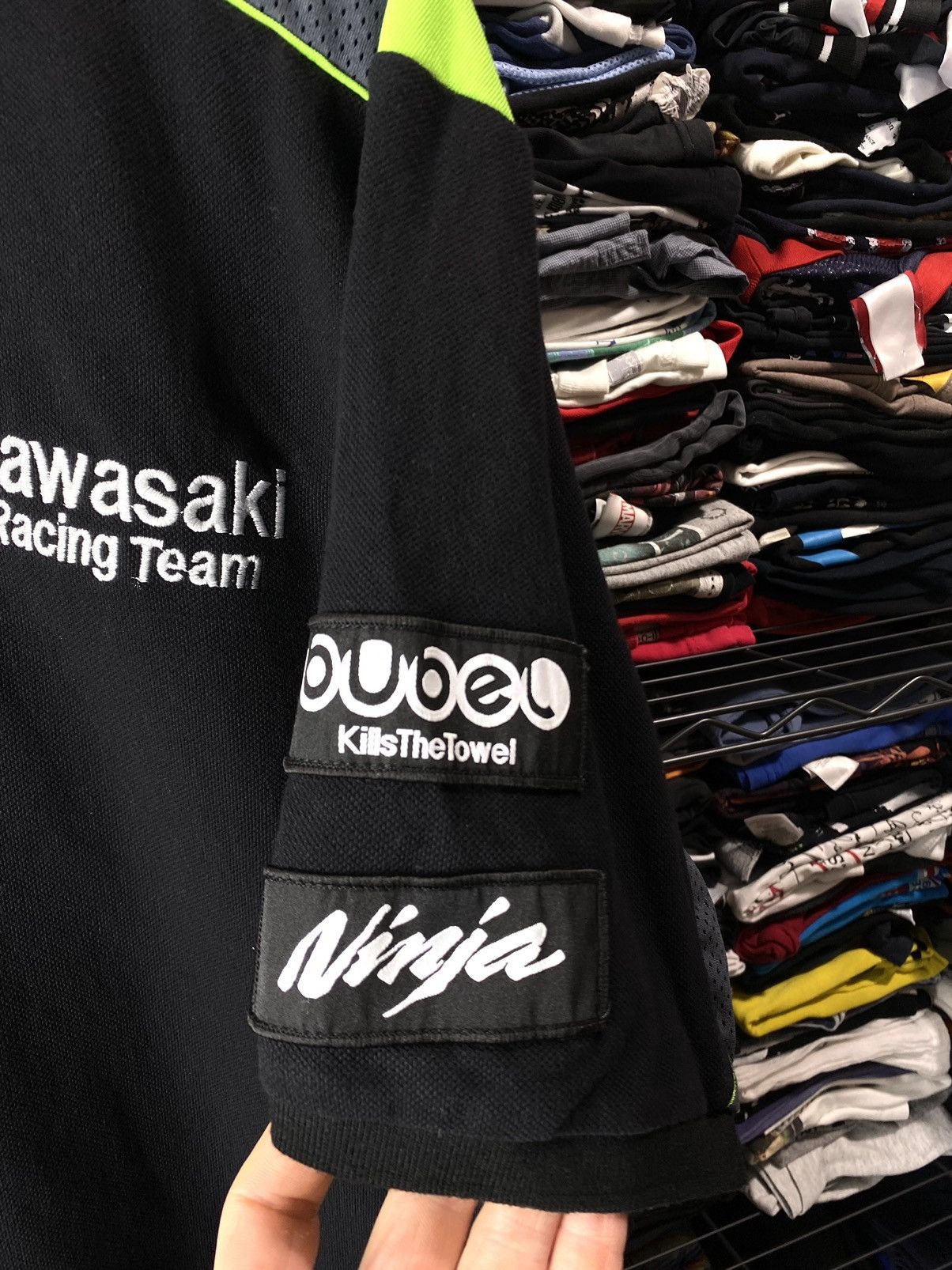 Japanese Brand 2000s Vintage Kawasaki Ninja Racing T Shirt Elf Pirelli Size US XXL / EU 58 / 5 - 7 Thumbnail