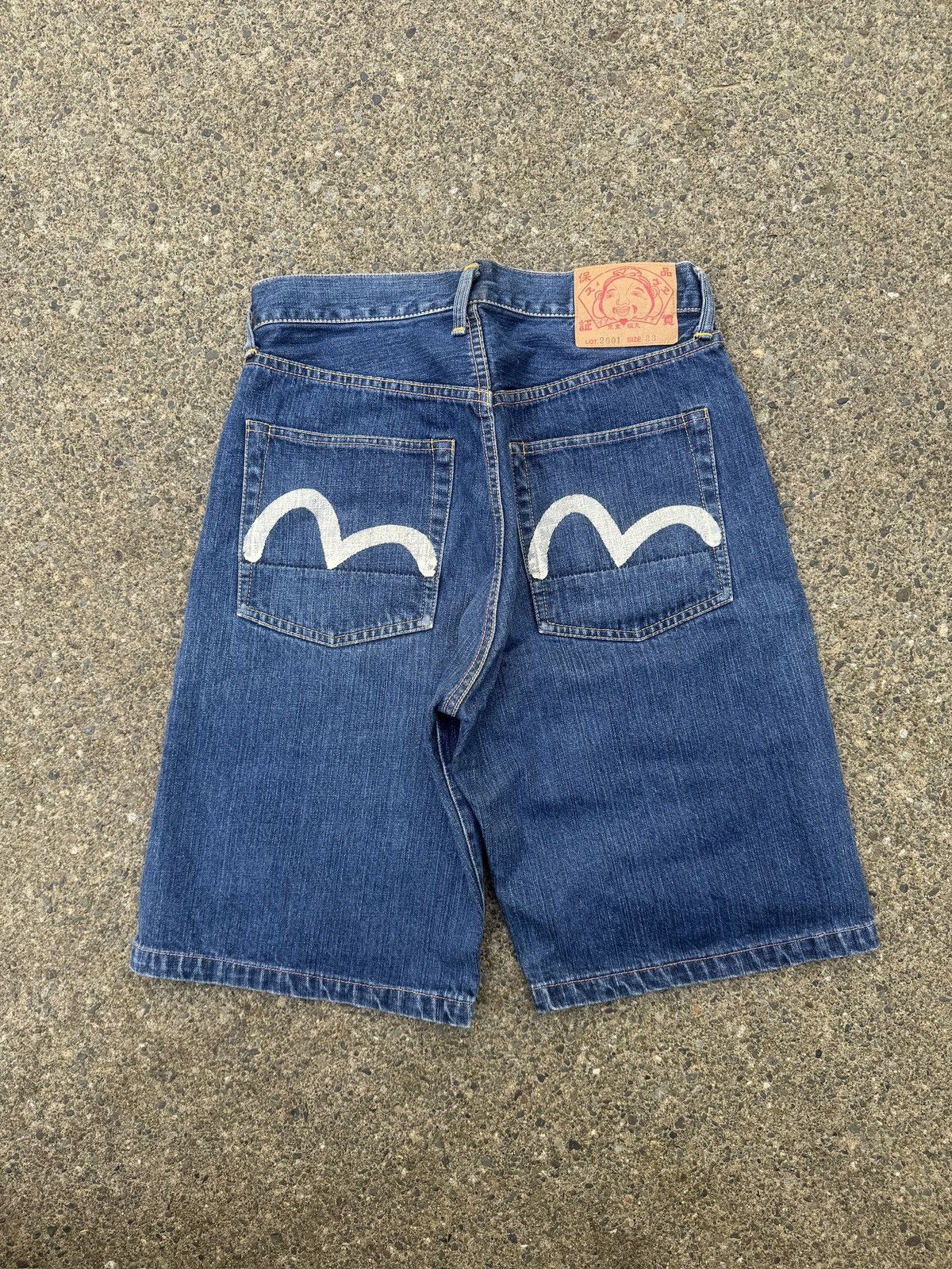Evisu EVISU White Seagull Denim Jean Shorts Size US 30 / EU 46 - 1 Thumbnail