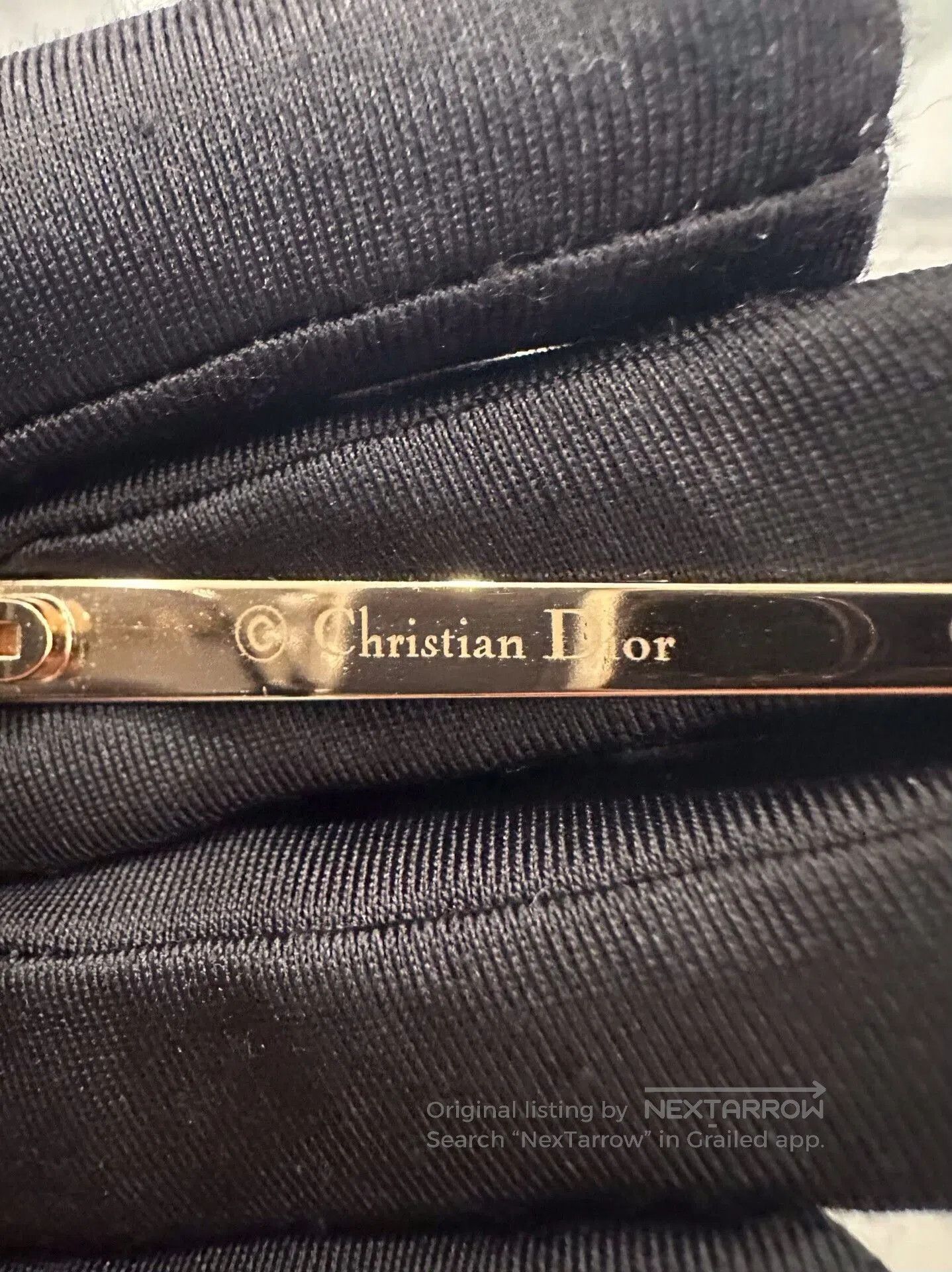 Dior Dior Black Cat-Eye Gold Logo Sunglasses. Size ONE SIZE - 7 Thumbnail