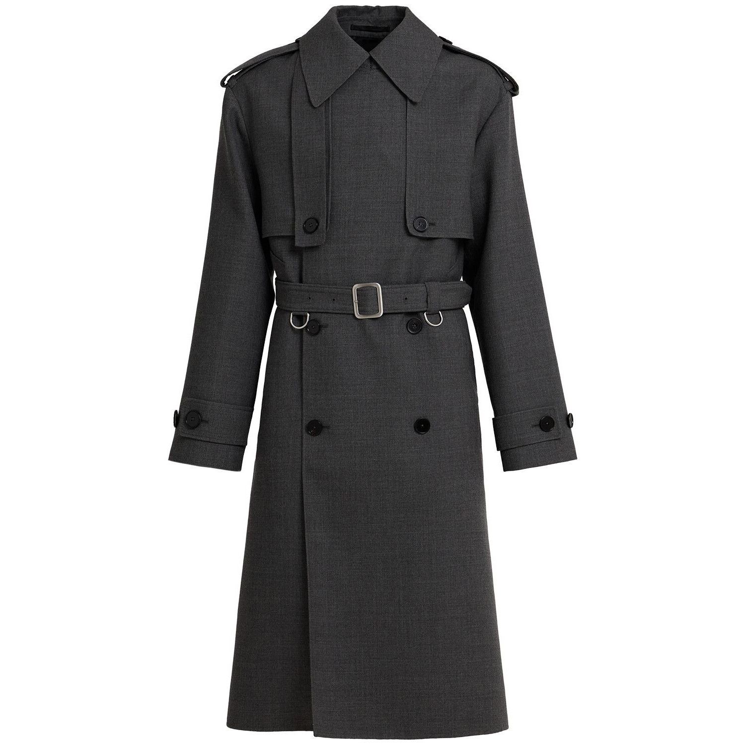 Jil Sander JIL SANDER Gray Double breast wool gabardine coat New & Auth Size US M / EU 48-50 / 2 - 1 Thumbnail