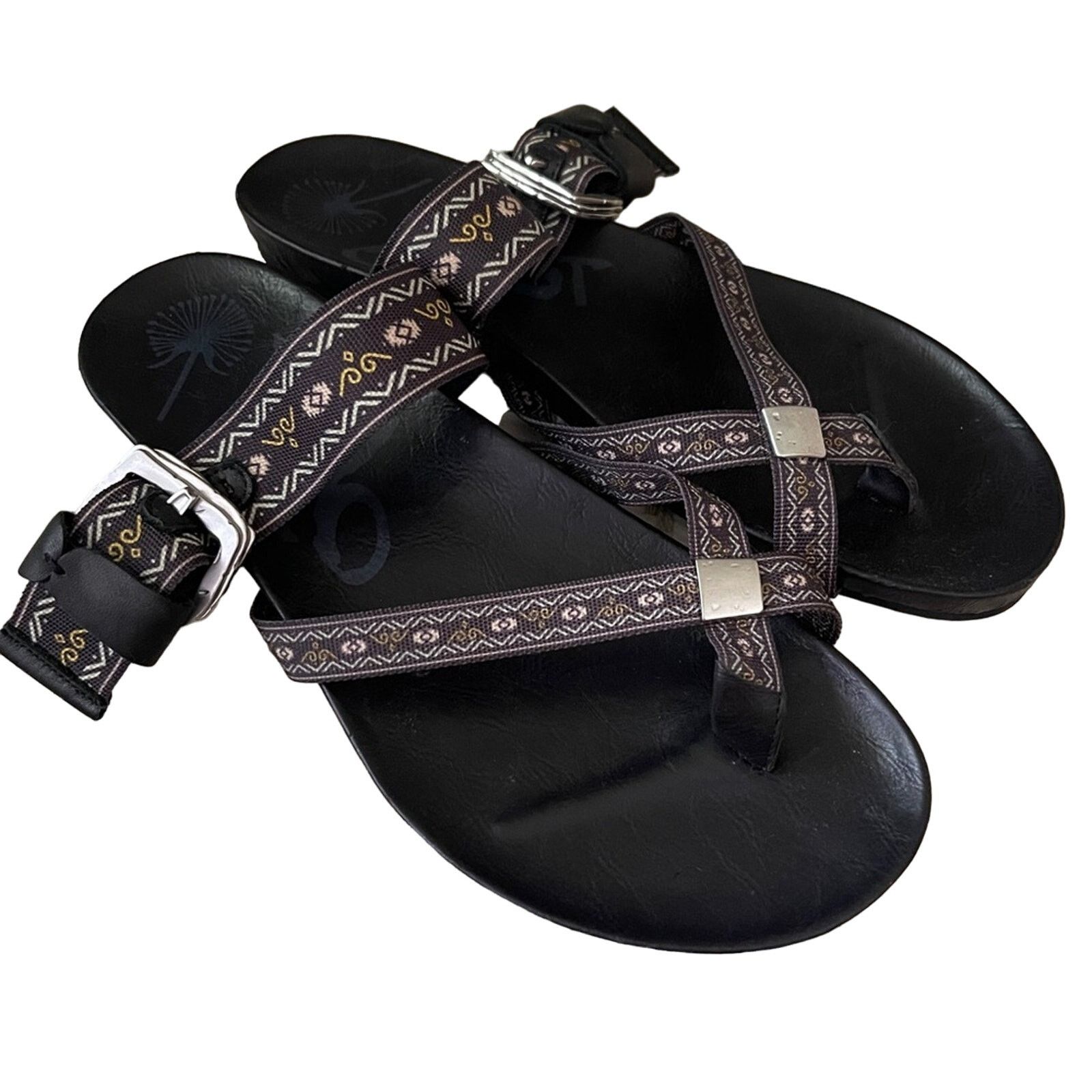 Other OTBT Cade Slide Azetc Print Sandals Black Size 7 Size US 7 / IT 37 - 1 Thumbnail
