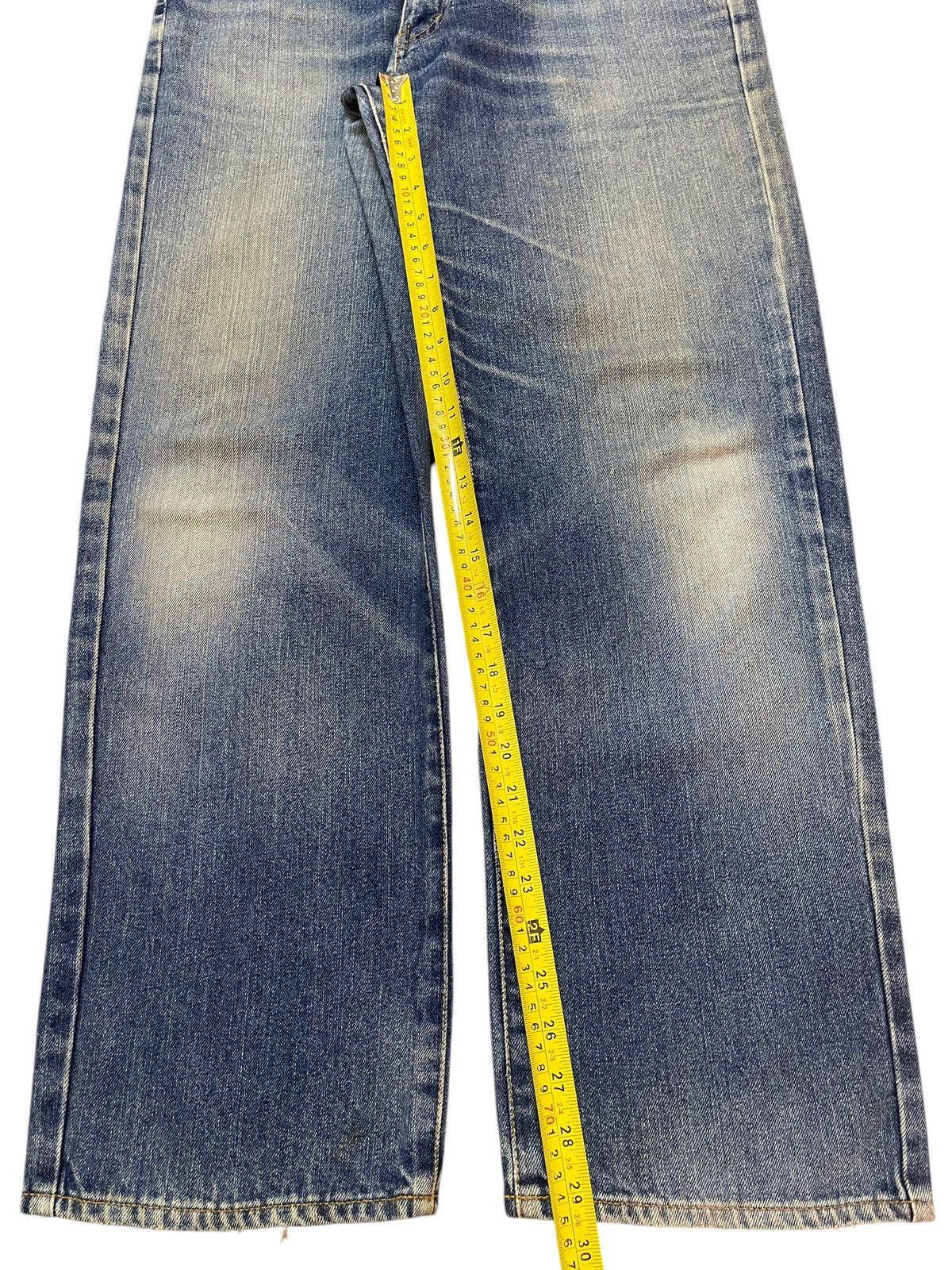 Denime Vintage Y2K Japanese Brand Blue Faded Wash Wide Leg Baggy Size US 33 - 13 Thumbnail