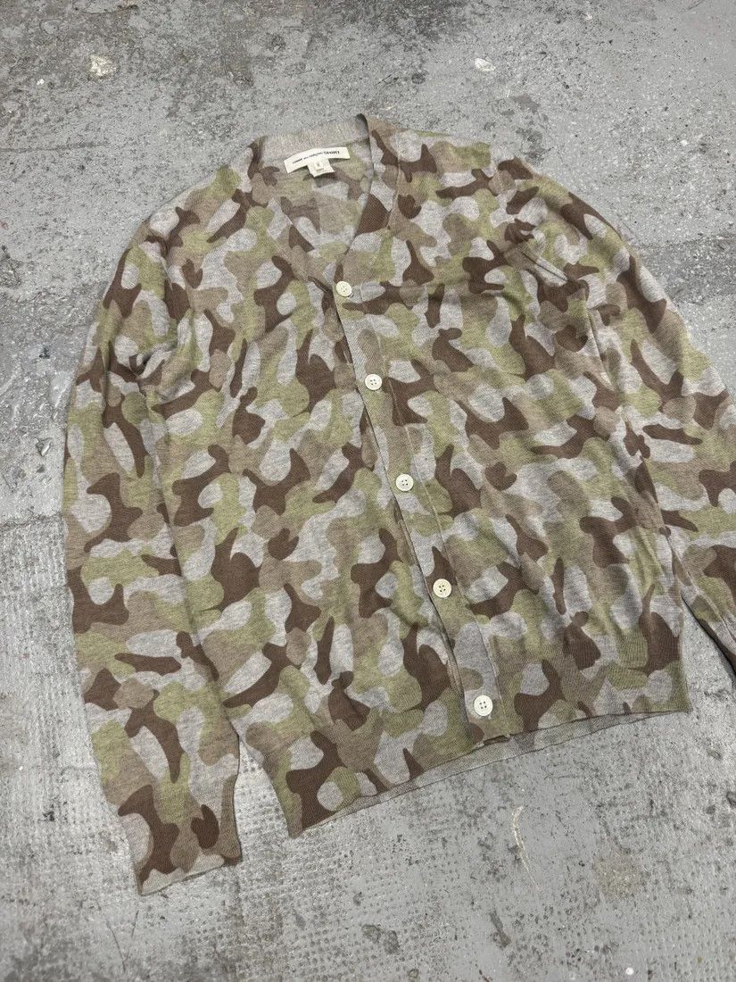Comme des Garcons × Vintage Comme Des Garçons Shirt Camo Wool Cardigan Size US M / EU 48-50 / 2 - 8 Thumbnail