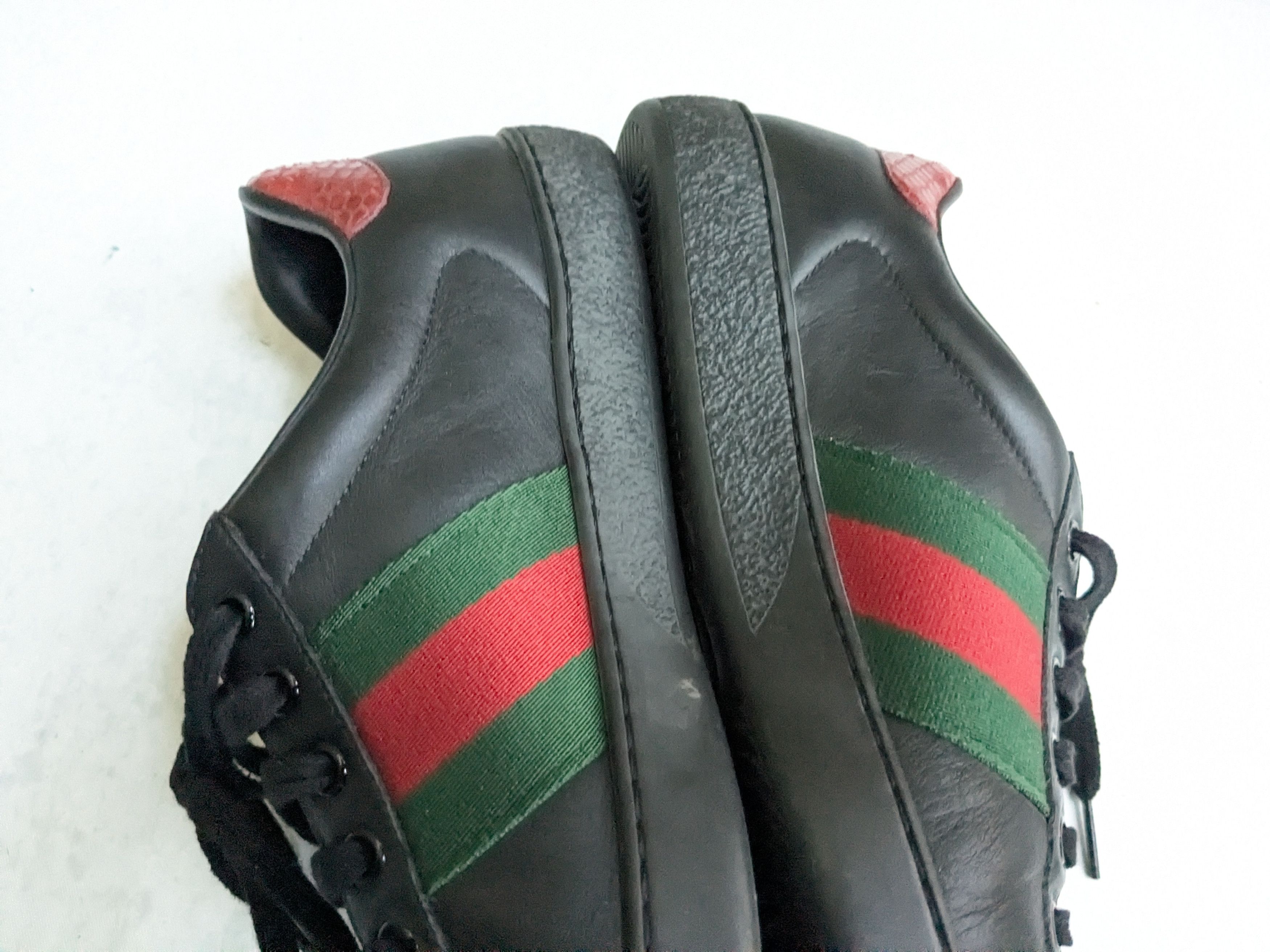 Gucci Gucci Ace Sneakers Black 8 Low Tops Leather Size US 8 / EU 41 - 13 Thumbnail