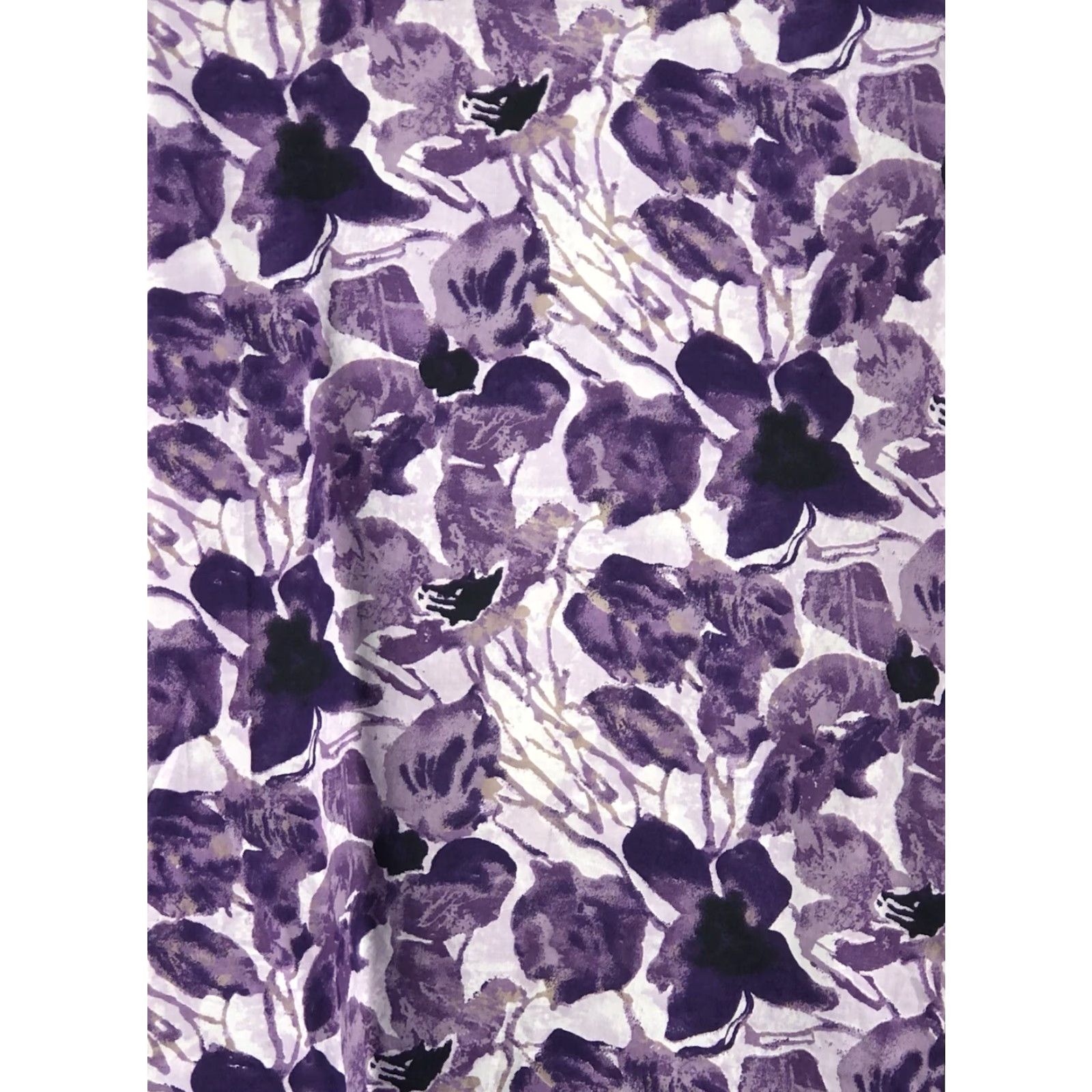 JM Collection JM Collection Blouse Shirt 12P Purple Floral Button Up 3/4 Sleeve Boho Career Womens Size XL / US 12-14 / IT 48-50 - 4 Thumbnail