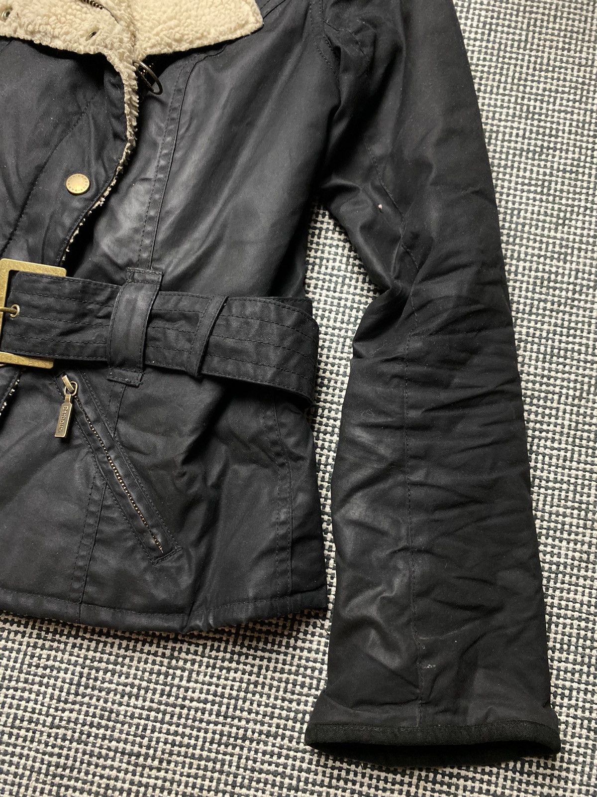 Barbour × Vintage Women's Barbour Wax Matlock Motorcycle Black Jacket Size S / US 4 / IT 40 - 3 Thumbnail