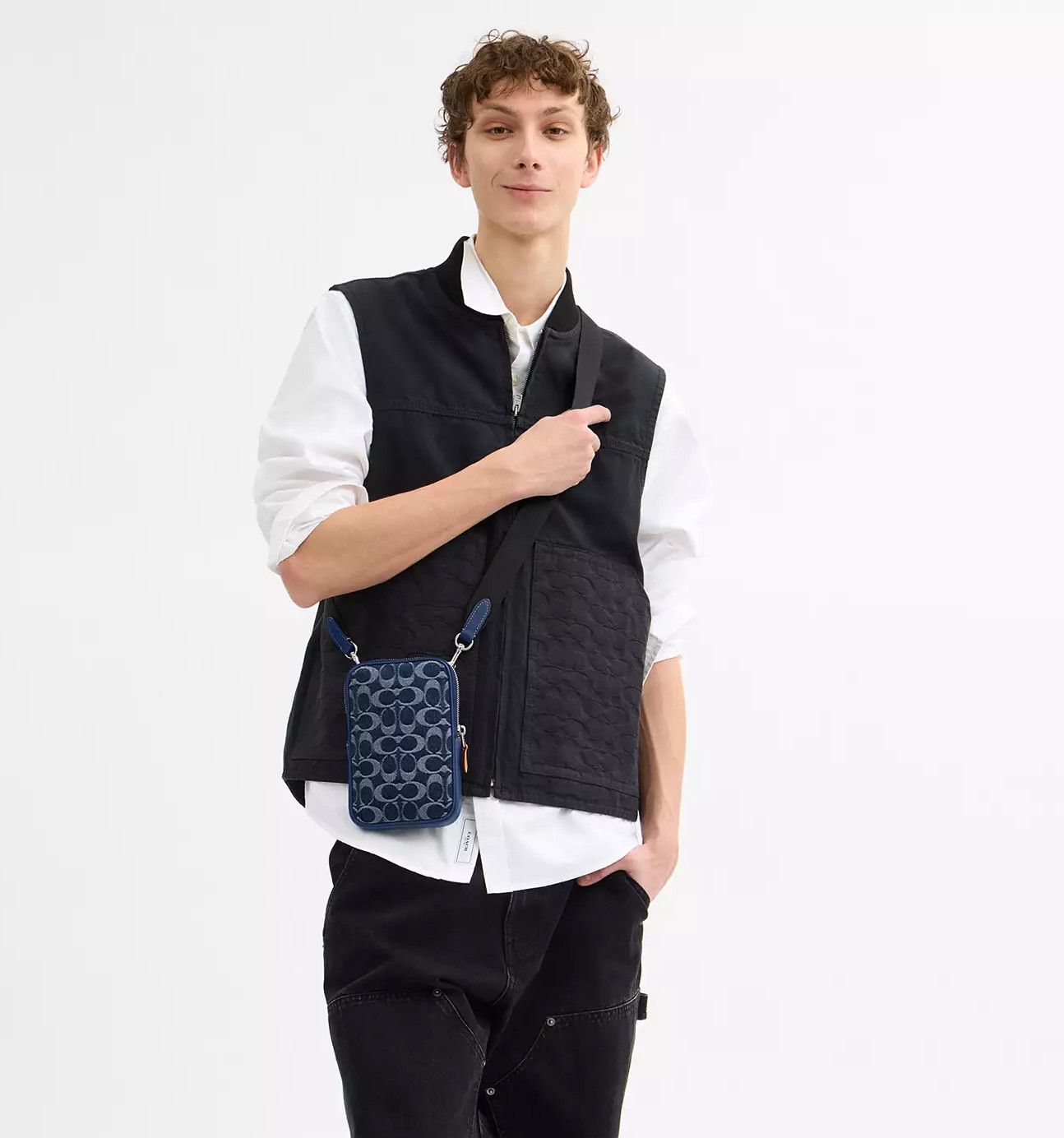 Coach Men’s Aden Crossbody Bag In Signature Denim CY889 Size ONE SIZE - 7 Thumbnail