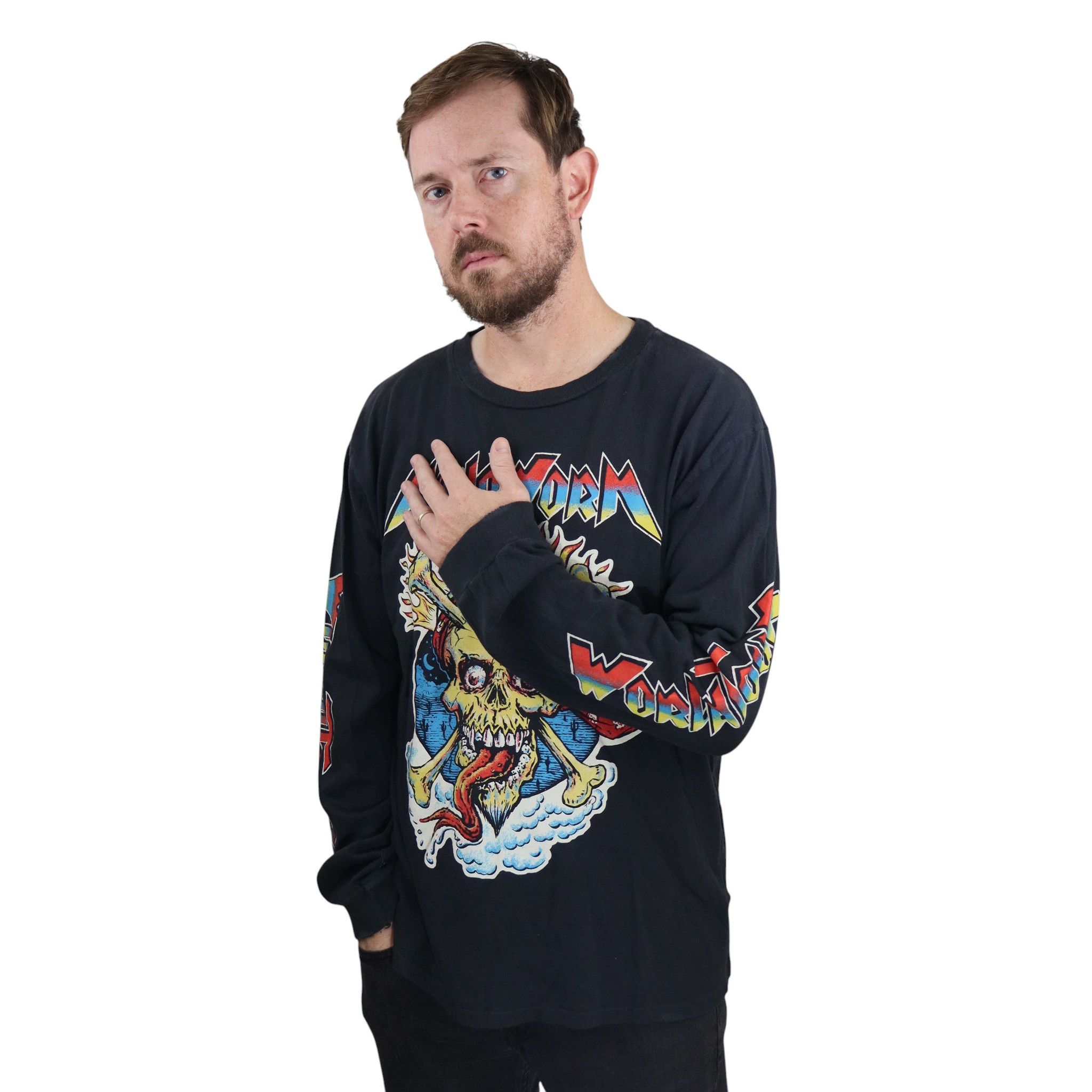 MadeWorn Madeworn World Tour Glow Skull Long Sleeve T Shirt L/XL Size US L / EU 52-54 / 3 - 2 Thumbnail