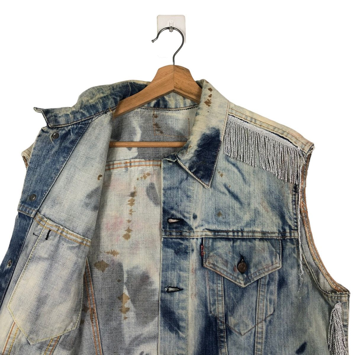 Levi's 🔥80’s TRUE VINTAGE BIG E TANK TOP TRUCKER DENIM CUSTOM Size US M / EU 48-50 / 2 - 9 Thumbnail
