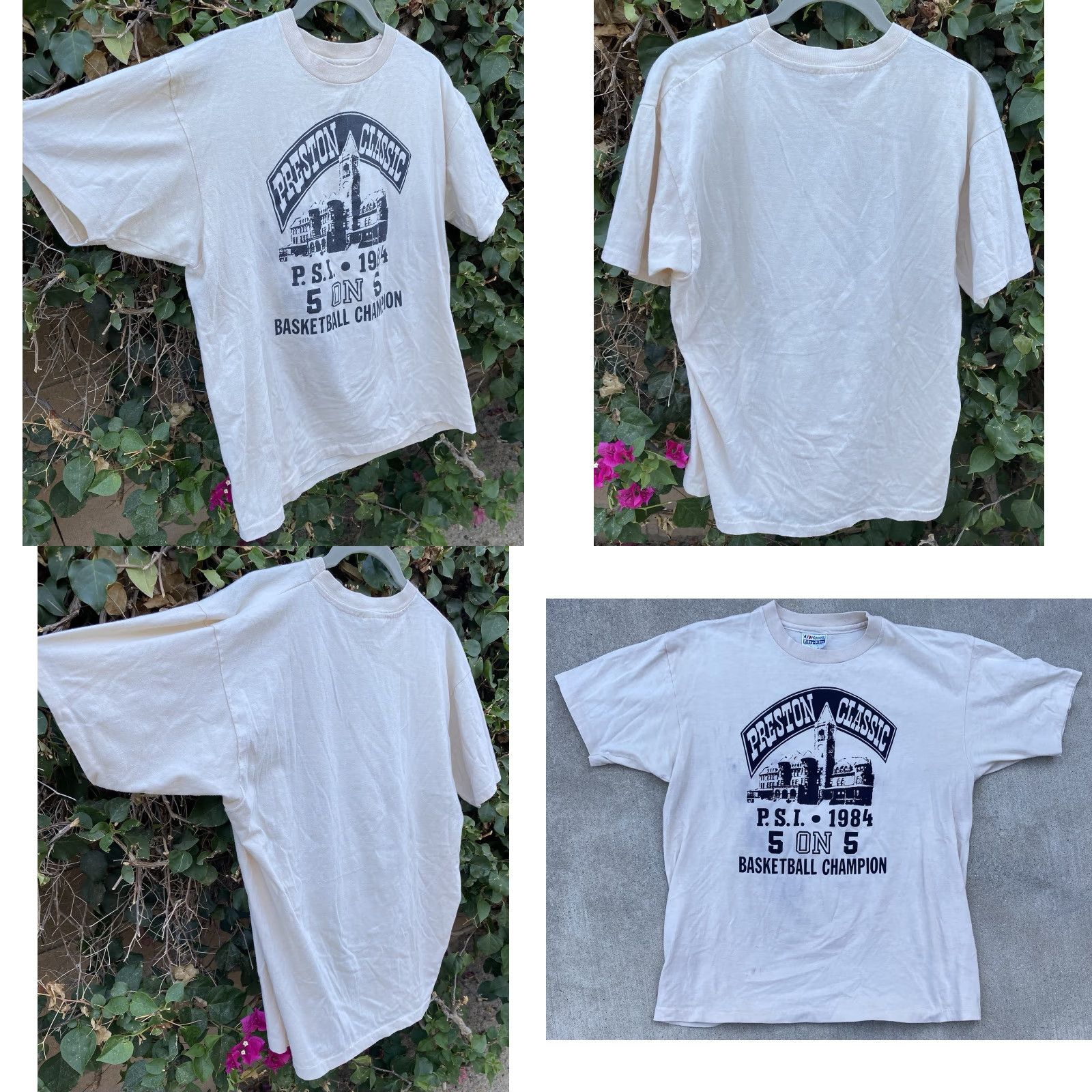 Hanes VINTAGE Hanes Preston Classic PSI 5 On 5 Basketball Champion T Shirt XL Beige 80s 1980s Mens Tee Size US XL / EU 56 / 4 - 9 Thumbnail