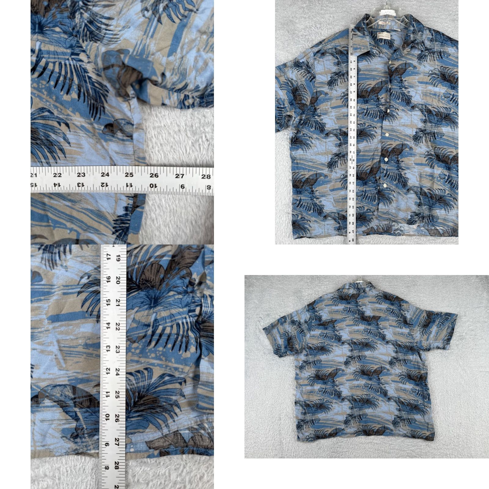 Vintage VINTAGE Natural Issue Button-Up Shirt Men 2XL Floral Palm Rayon Blue Beige Short Sleeve Adult Regular Size 2XL Men’s Clothing Nature Theme Size US XXL / EU 58 / 5 - 8 Thumbnail